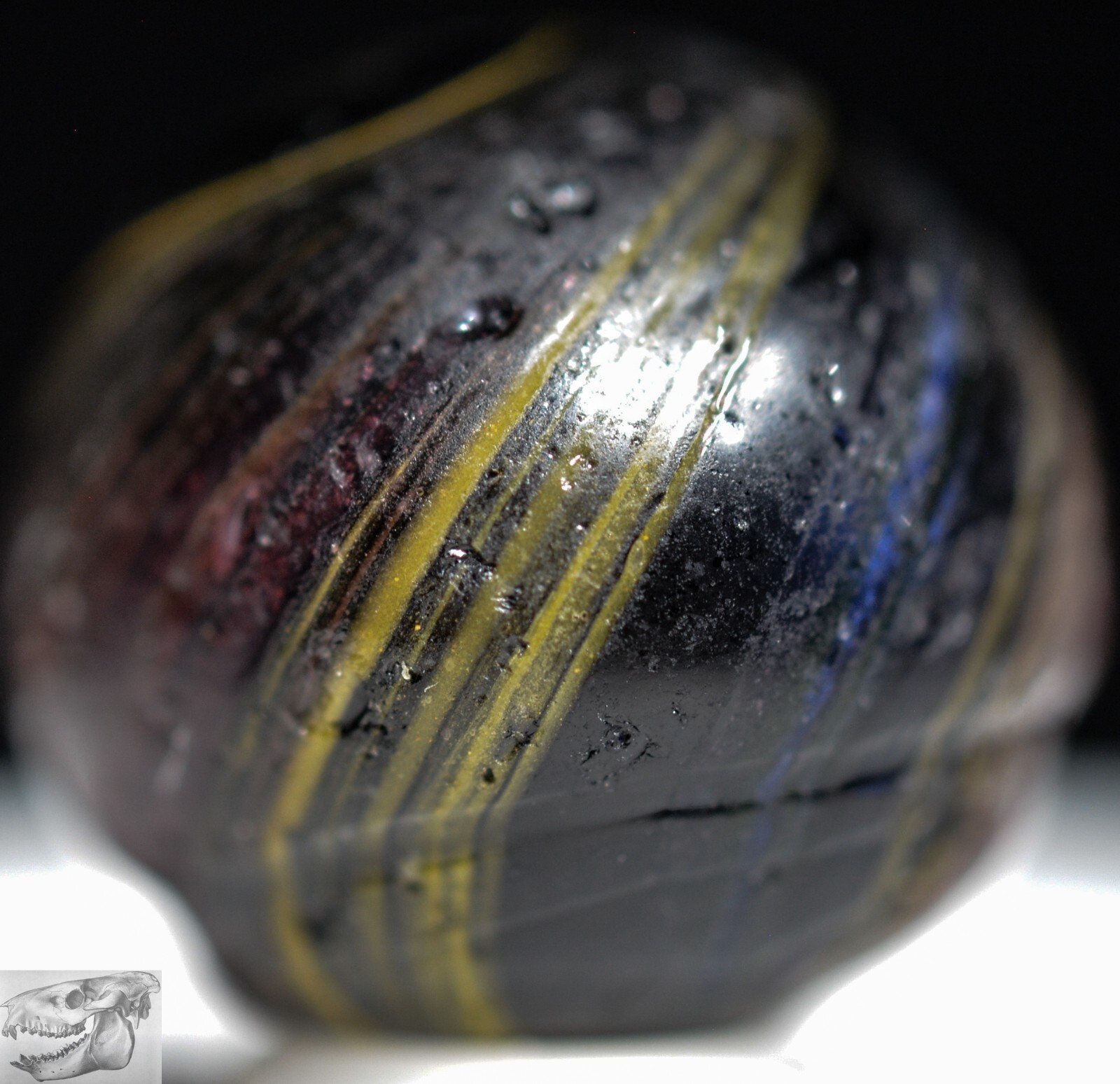 Handmade Indian Marble, Yellow & Red, 13/16 in, Good, Germany, 1860-1920, S1089