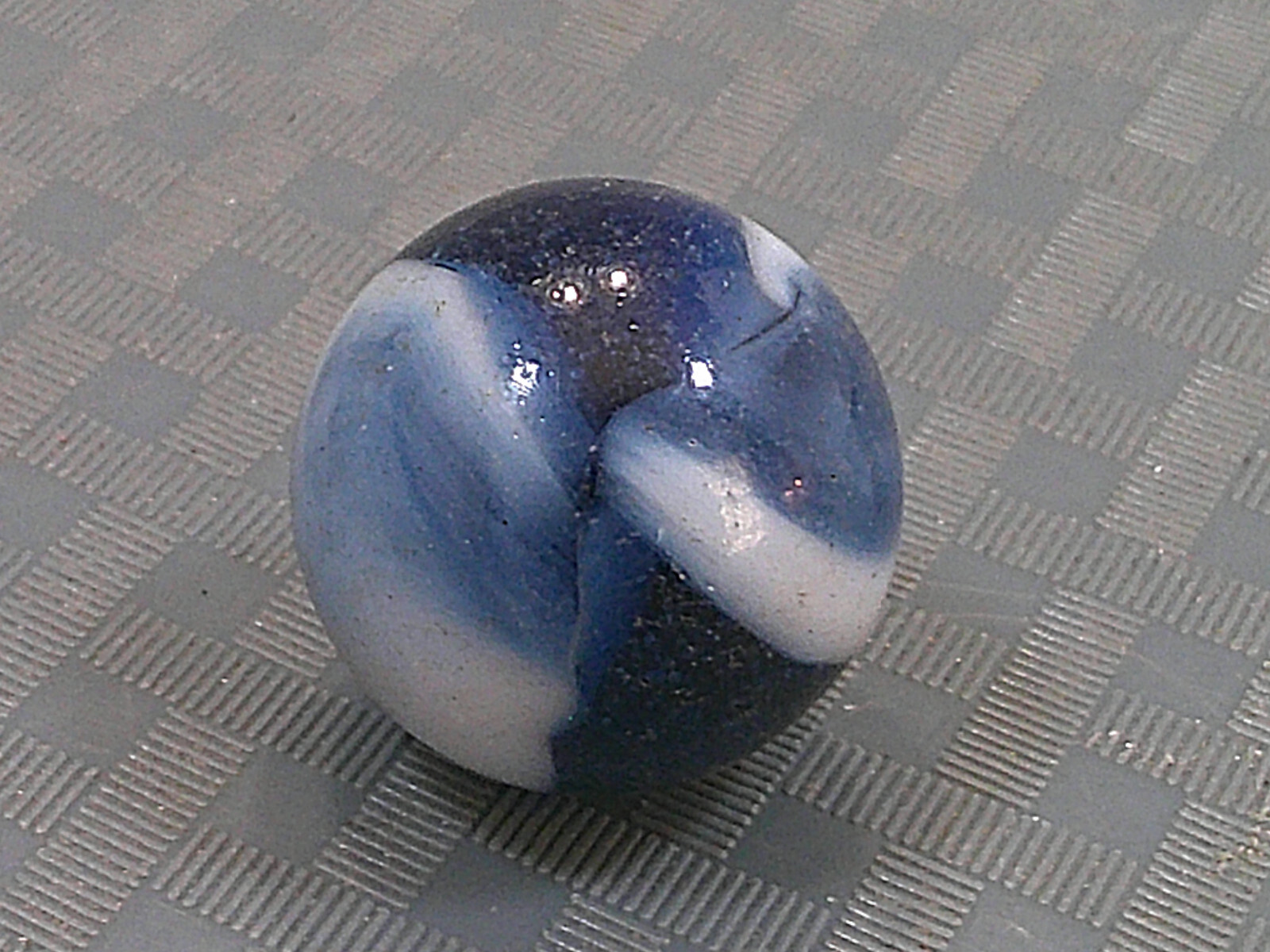 Vintage 1940s Blue White Agate Marble Banger Shooter Boulder Bonker MasherLL