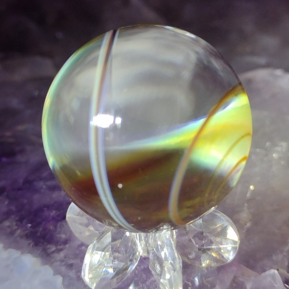 1.08″ CONTEMPORARY ART MARBLES -SPIRAL- NM LOOK
