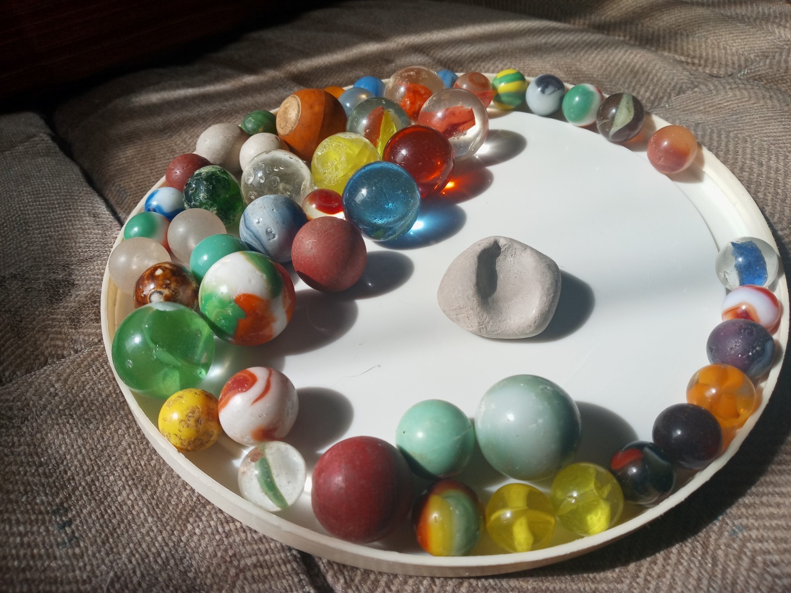 Antique & Vintage Mixed Marble Lot of 12lbs Marbles Great Old Collection Bucket