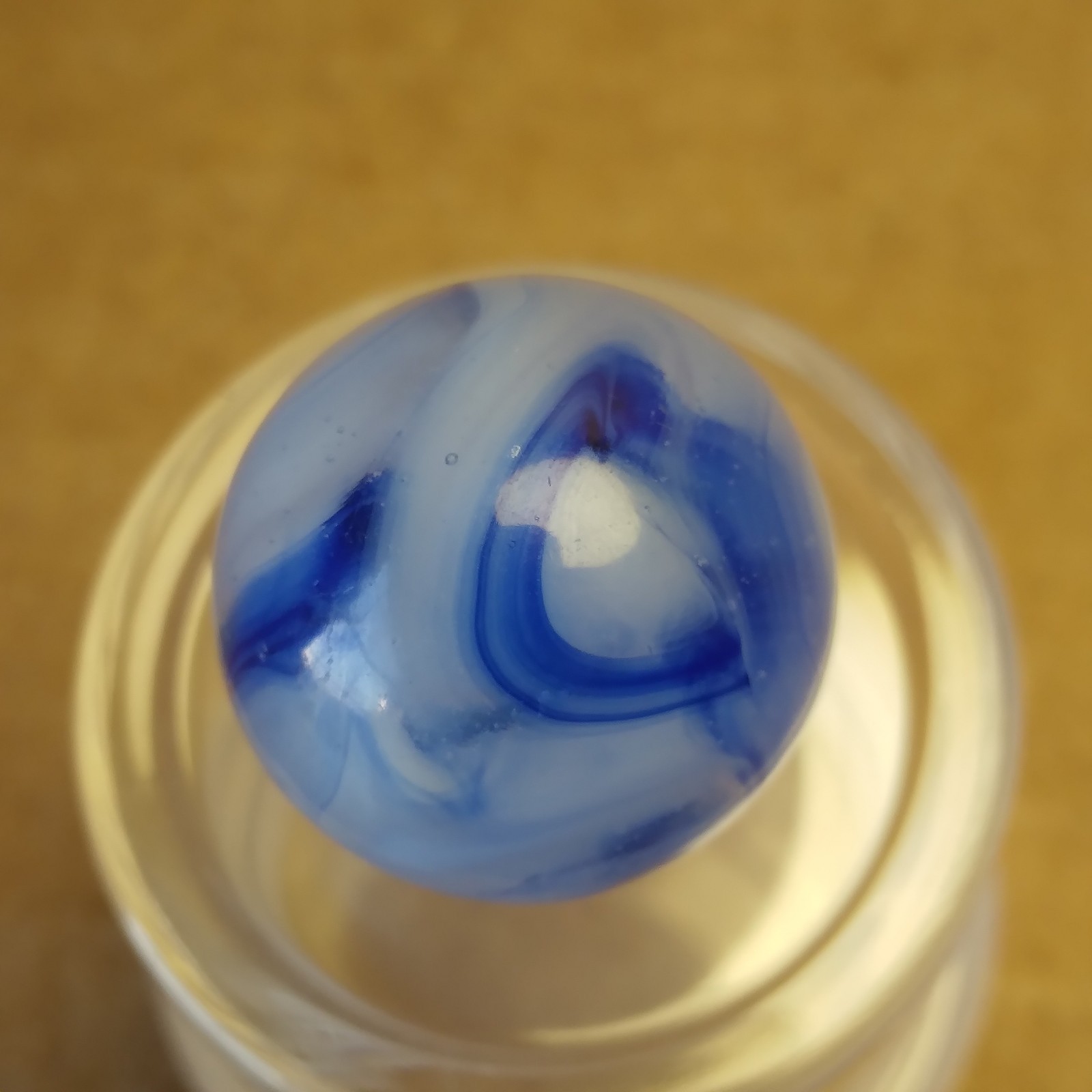 0.62″ Vintage Marble- Blue Inky Swirl- Alley Peltier #a140