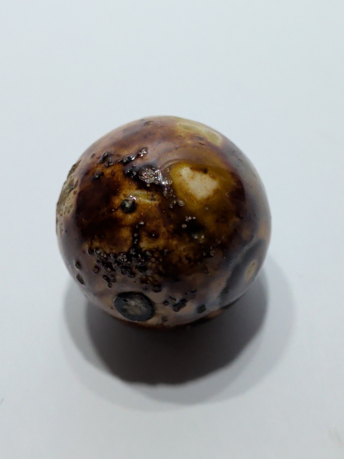 ✨ANTIQUE✨ German Bennington Hard Clay Marble Shooter Size 1″ Brown Primitive