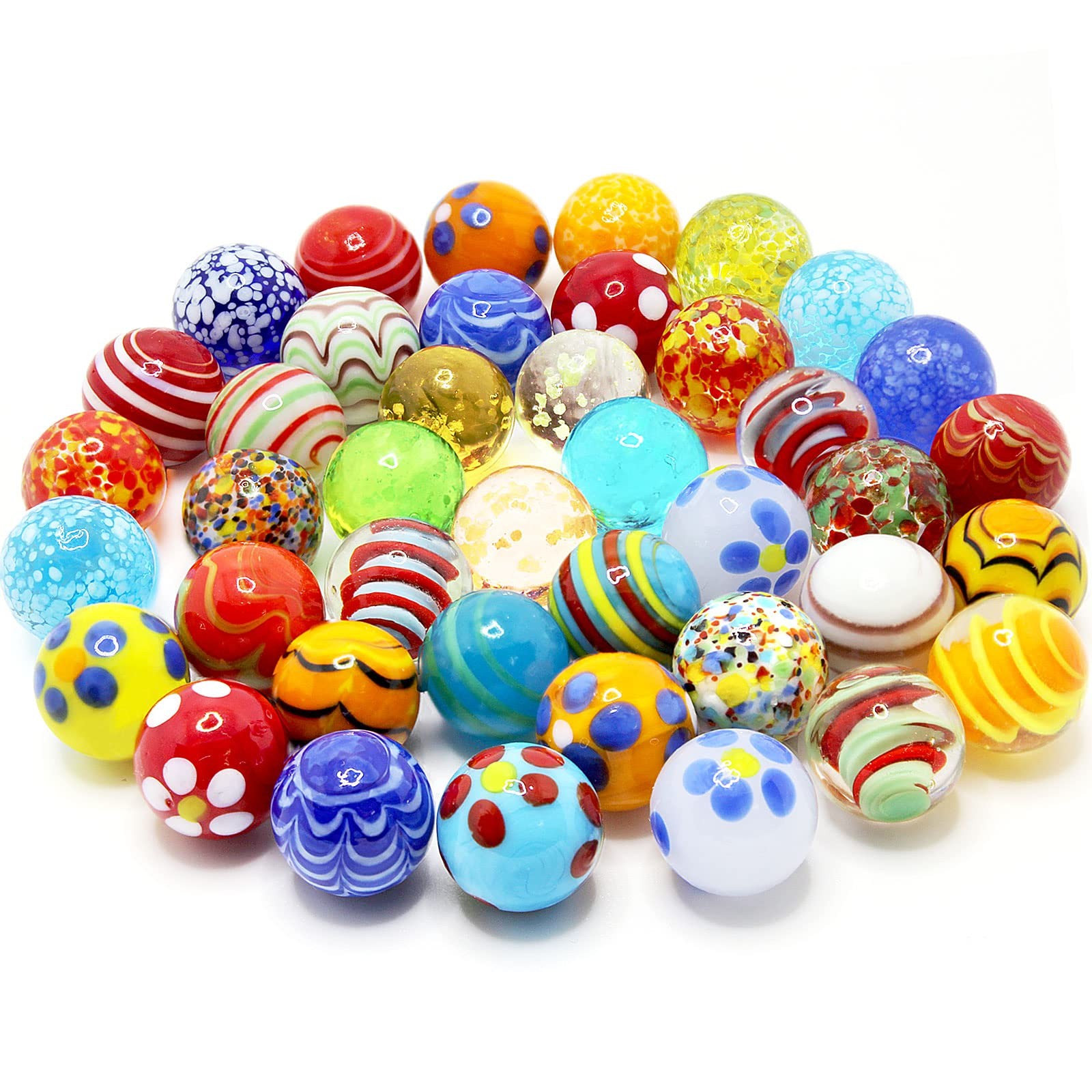 30 PCS Glass Marbles for Kids, 25 Colorful Assorted Marble and 5 Glow in The …