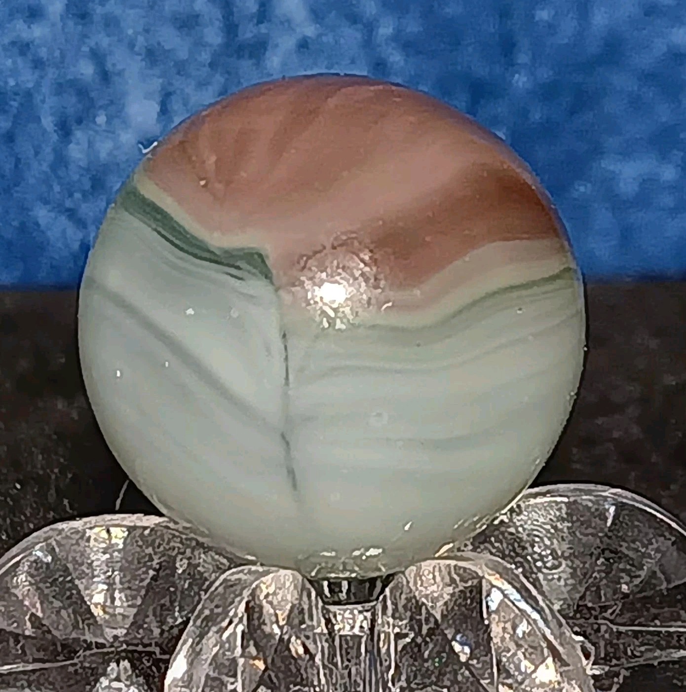 Vintage Marbles Vitro Agate Marble. Mint. 4 Phantom Conqueror Patch. Uv Active