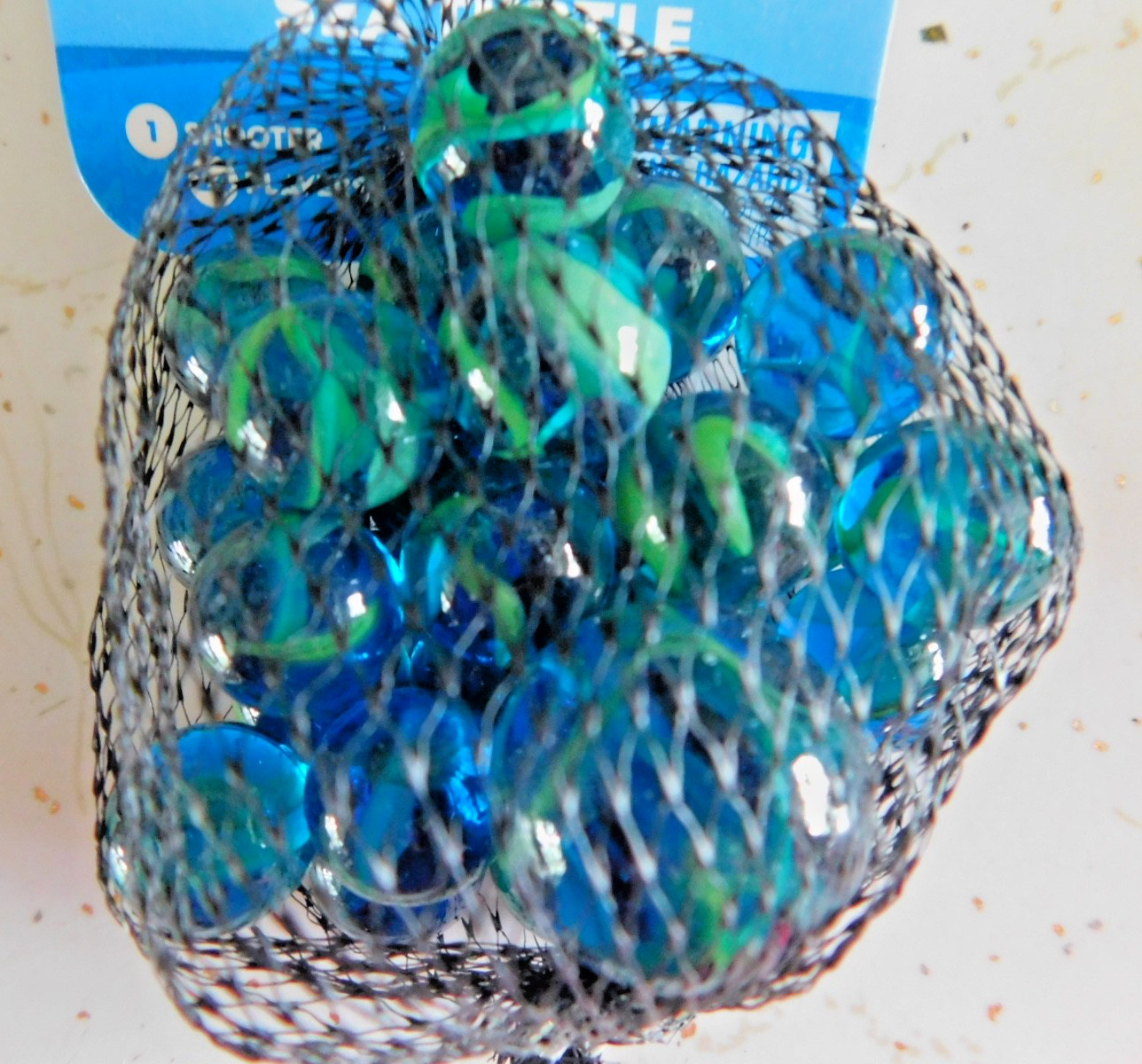 Mega Marble SEA TURTLE MARBLE NET 24 Player Marbles & 1 Shooter -Picture Header