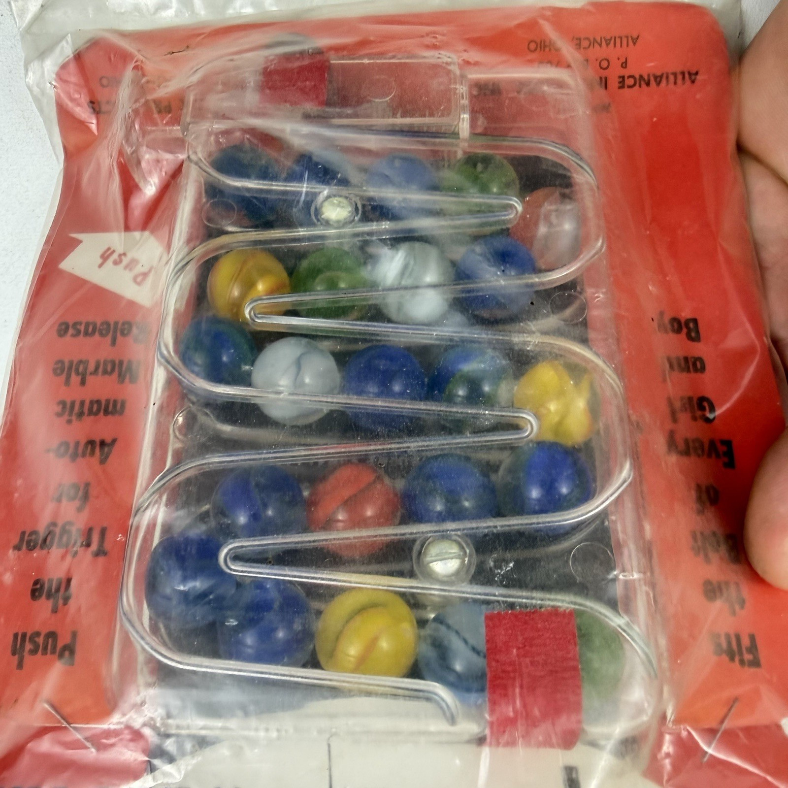 Vintage Alliance Industries Marble Minder Toy w/ Original Marbles New Sealed NOS
