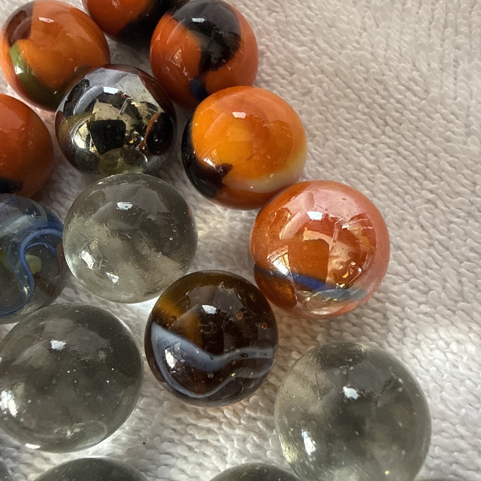 A Jar Of 24 Marbles Including The Jar, Which Is Kind Of Cool Looking!