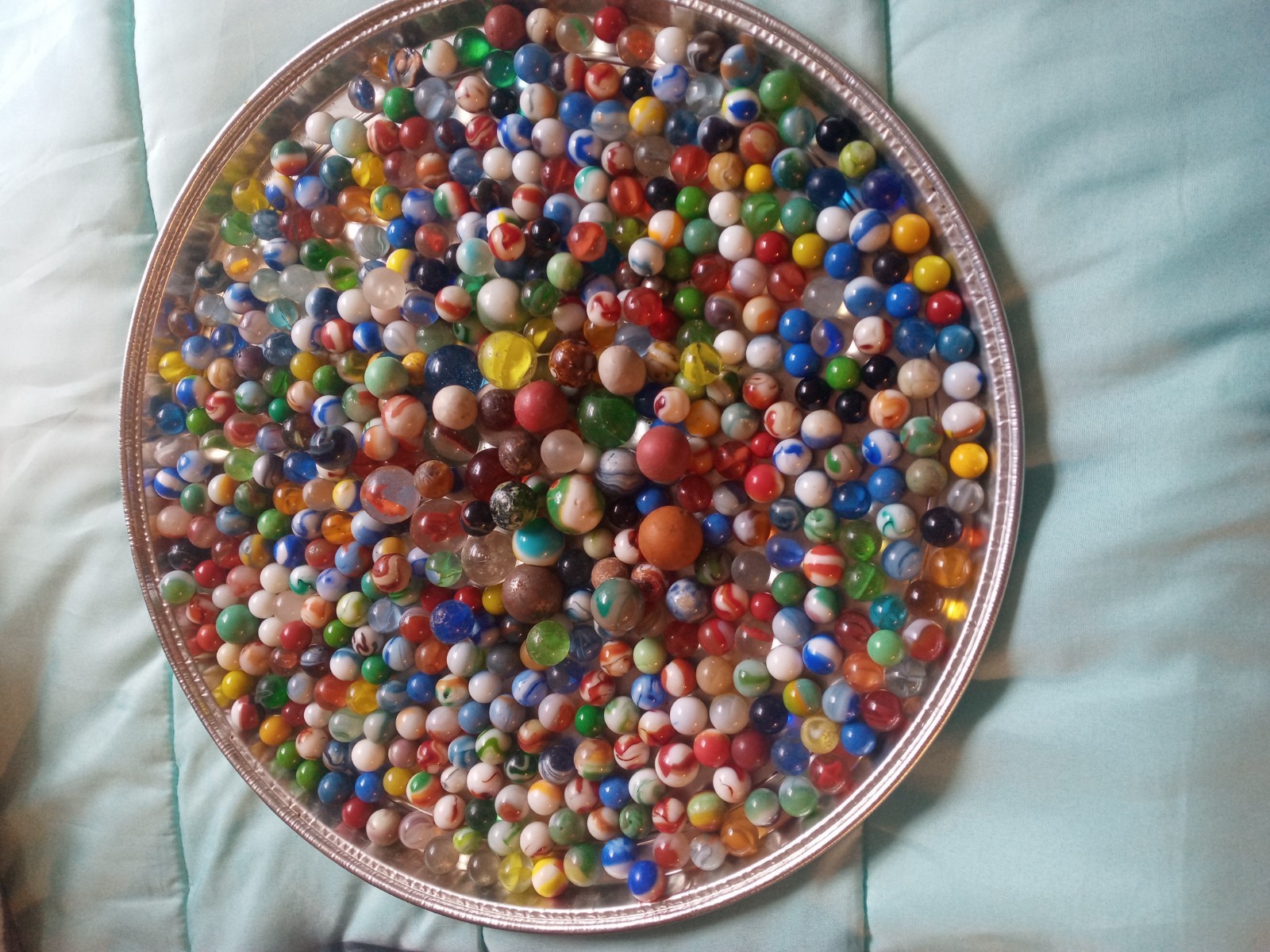 Antique & Vintage Mixed Marble Lot of 12lbs Marbles Great Old Collection Bucket