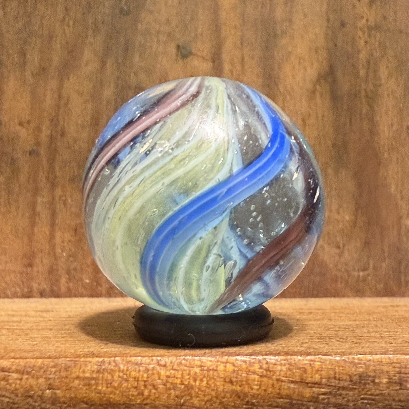 Antique German Handmade Latticinio Marble 11/16” Buffed/Polished | (206)