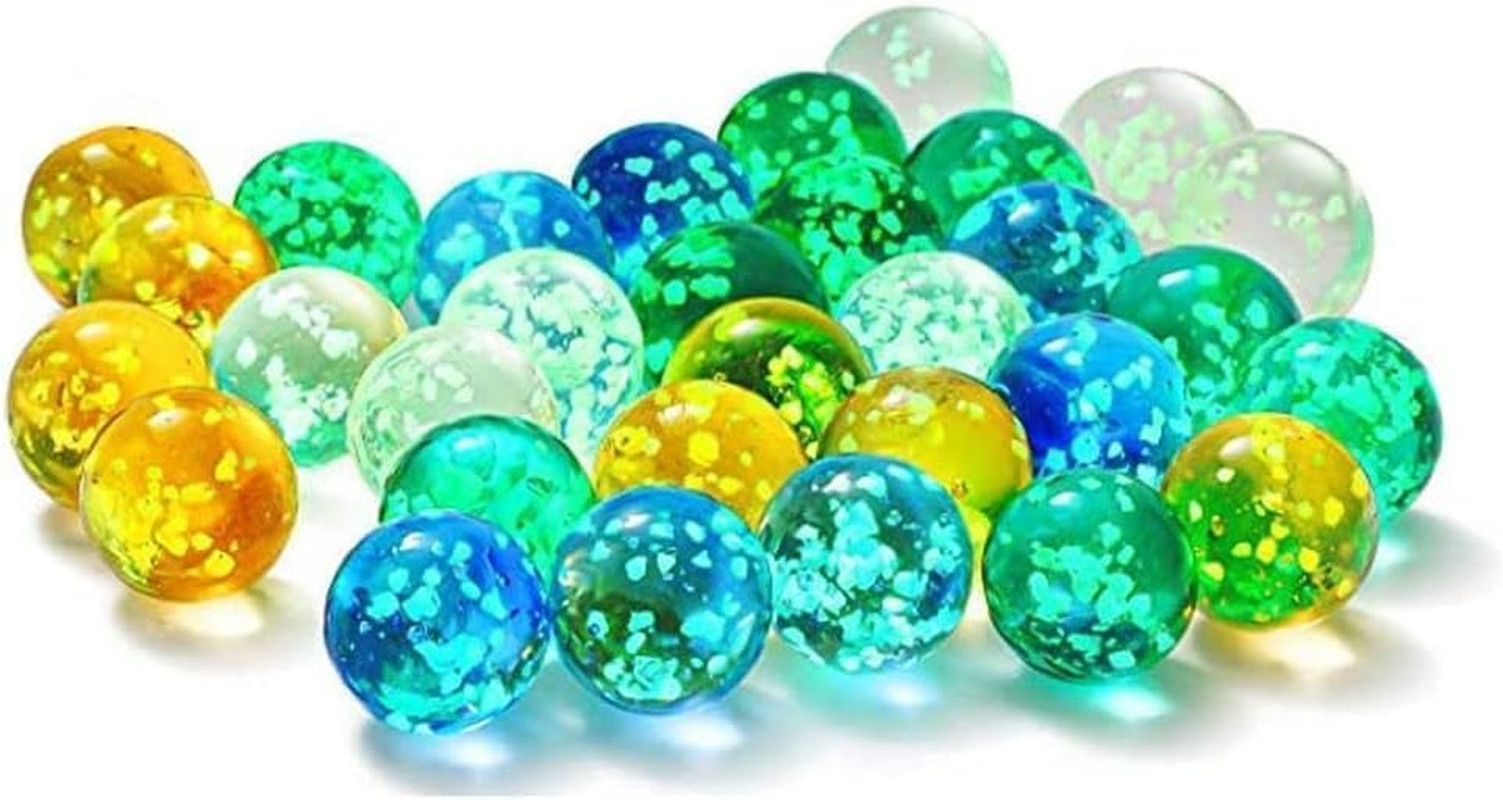 10Pcs Gold Marbles Glow in The Dark Marbles for Glass Glass Ball Luminous Ball R