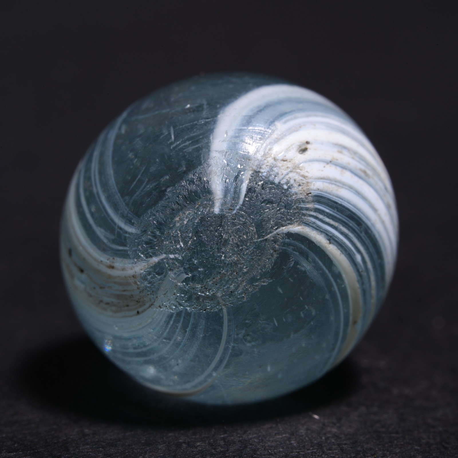 Indian Marble German Handmade Antique Clear & Ice White 14.4mm 9/16”