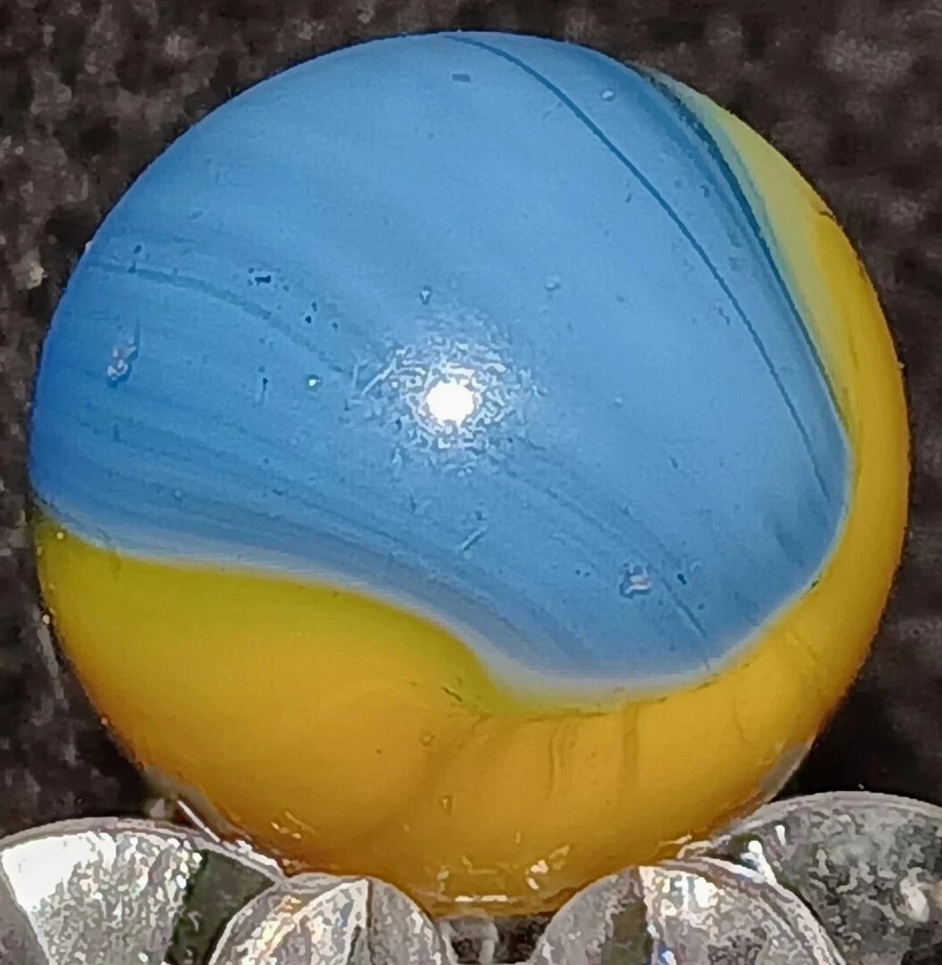 Vintage Akro Agate “PATCH” Marble. .67″ Mint. (HTF) EARLY TOP SHELF EXAMPLE.