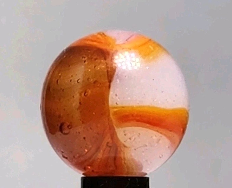 PELTIER GLASS CO. ‘Rainbo’ .58″ Vintage Marble