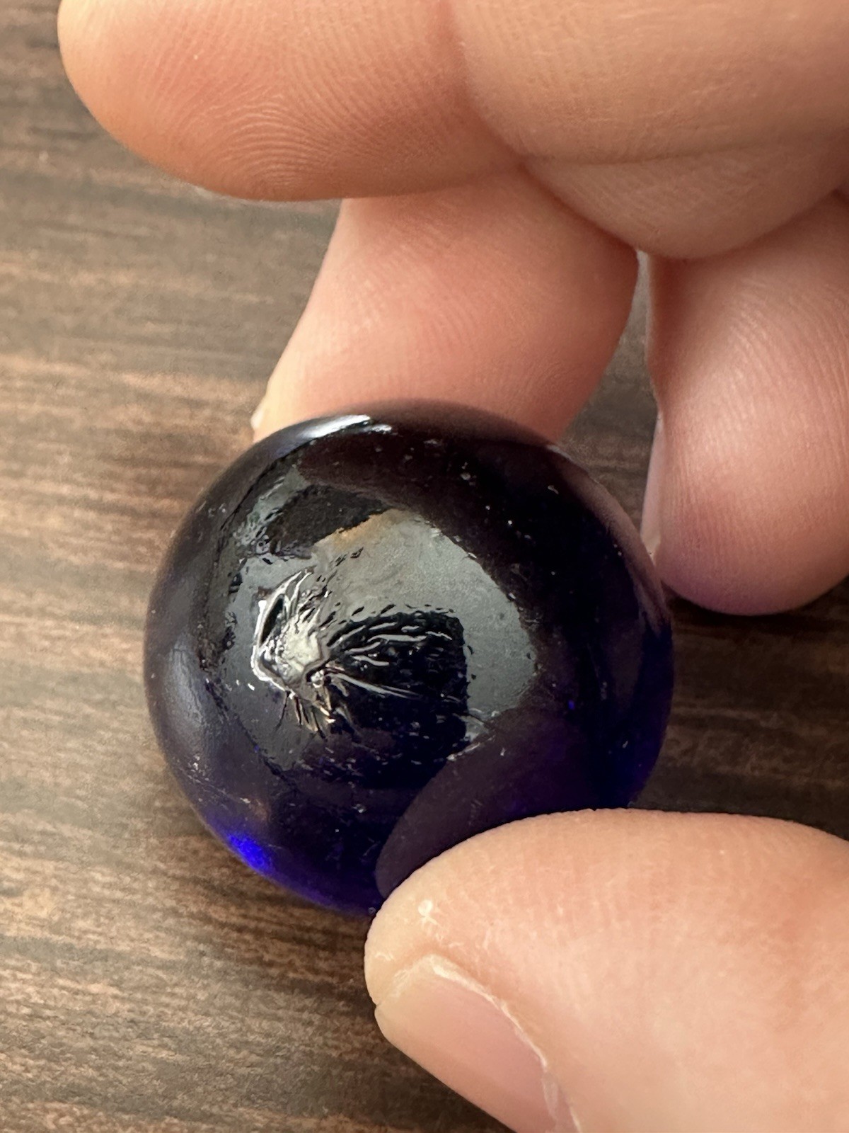 Vintage Clearie Marble Deep Cobalt Blue 1″ Vacor de Mexico 80’s-90’s