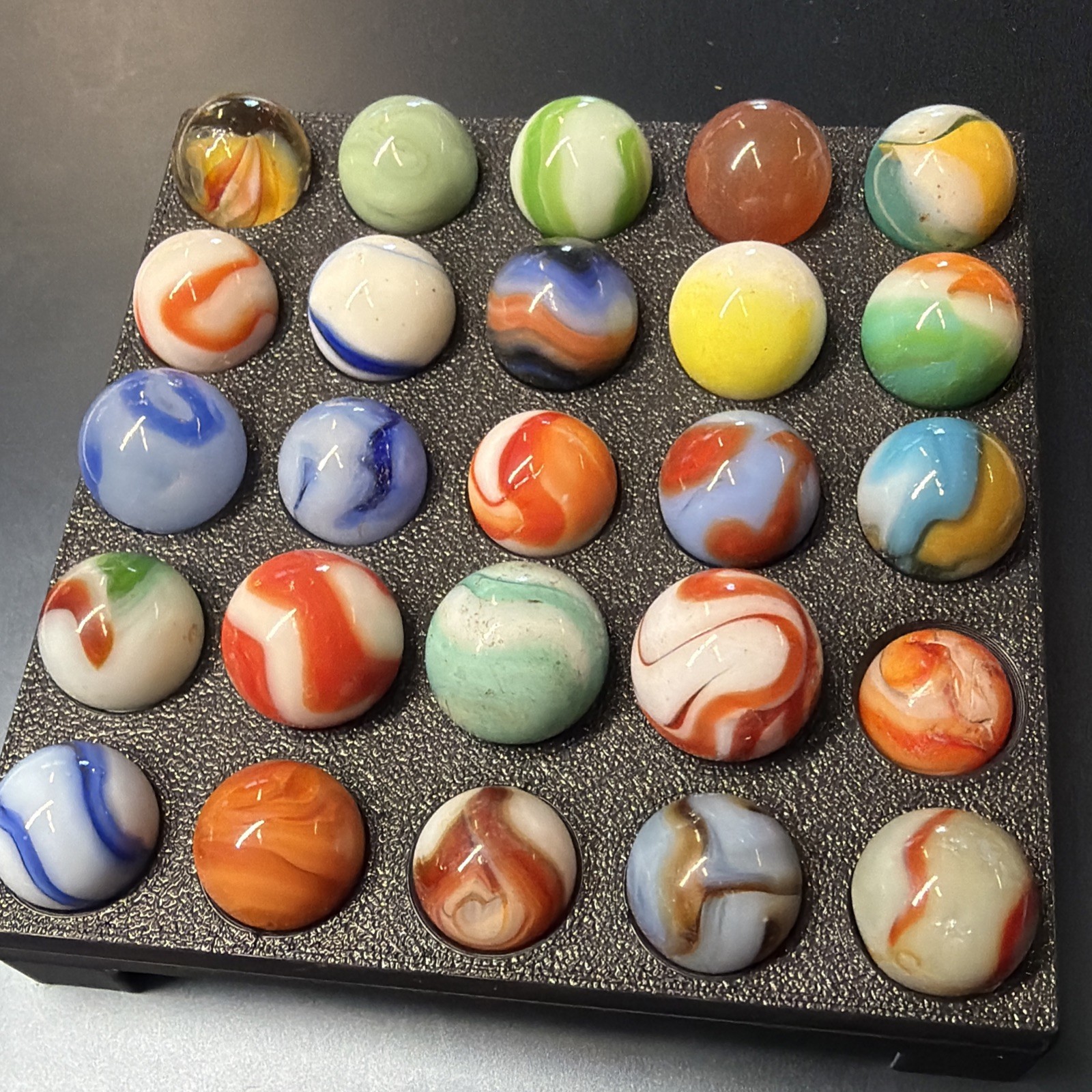Vintage Glass Marbles Vitro Akro Patch, King Tri, Agate, Christensen 70 Pc Lot