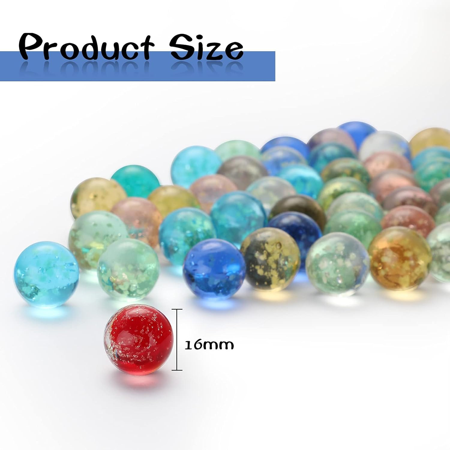 Skylety 50 Pieces Marbles Glow in the Dark Handmade Glass Marbles Colorful Glass