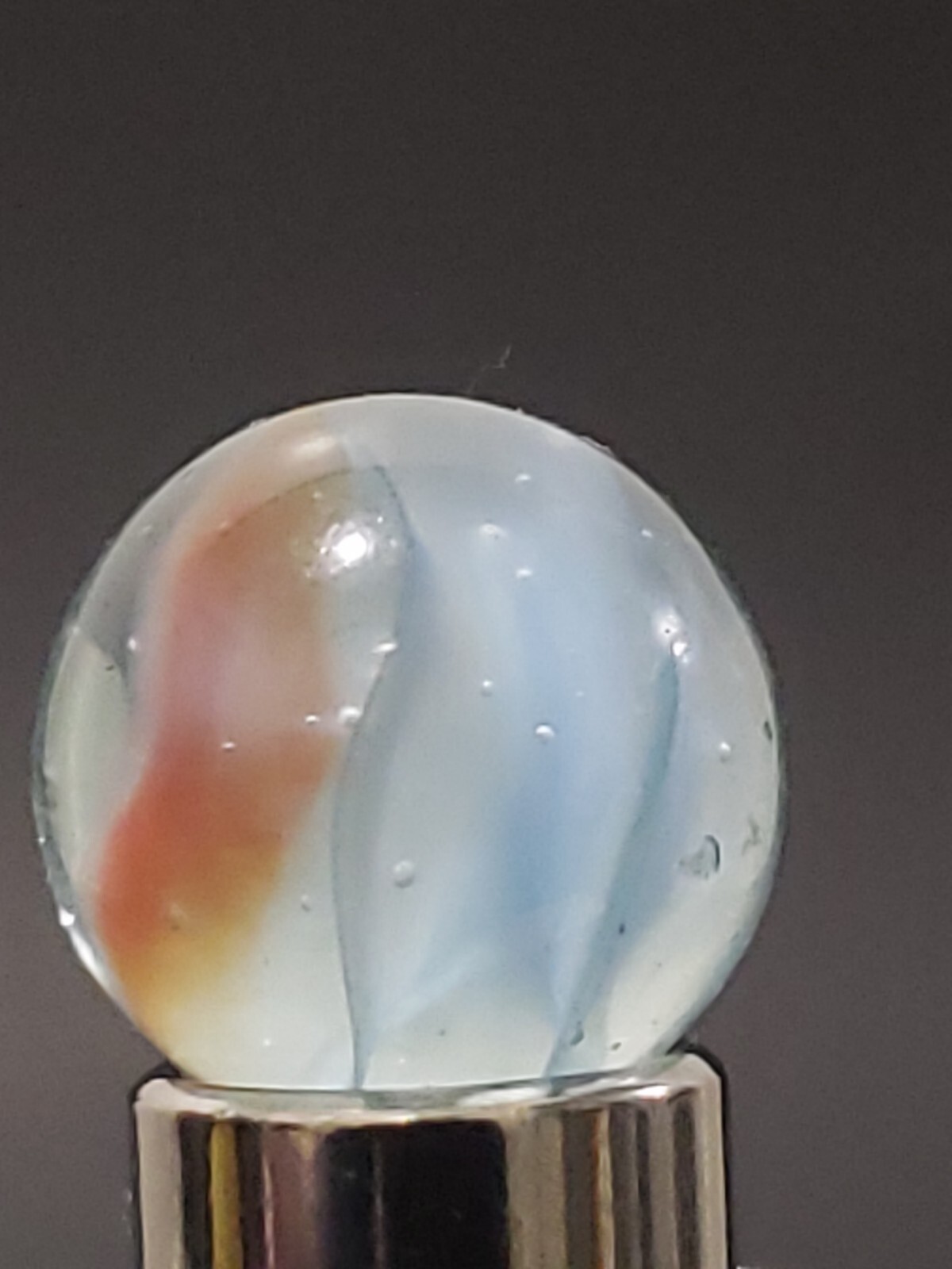 Cats Eye Marble Clear 5/8″ Vintage 4 Vein #111