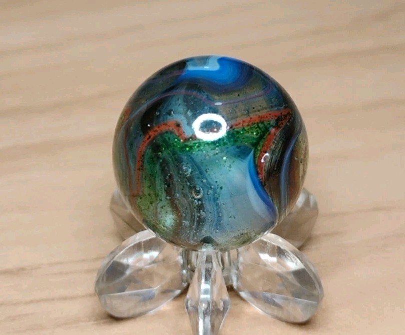 .73″ D.A.S. MARBLES 💥GREEN AVENTURINE-GLASS TOYS MINT-