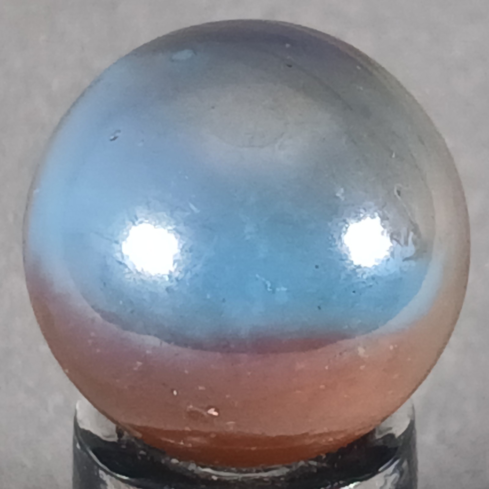 Vintage Iridescent Patch And Ribbon Marble .62 Inches Near-Mint Condition