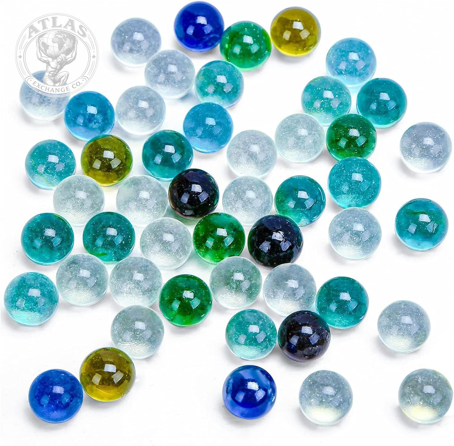 POPLAY 50 PCS Beautiful Player Marbles Bulk for Marble Games,Multiple Colors(1 W