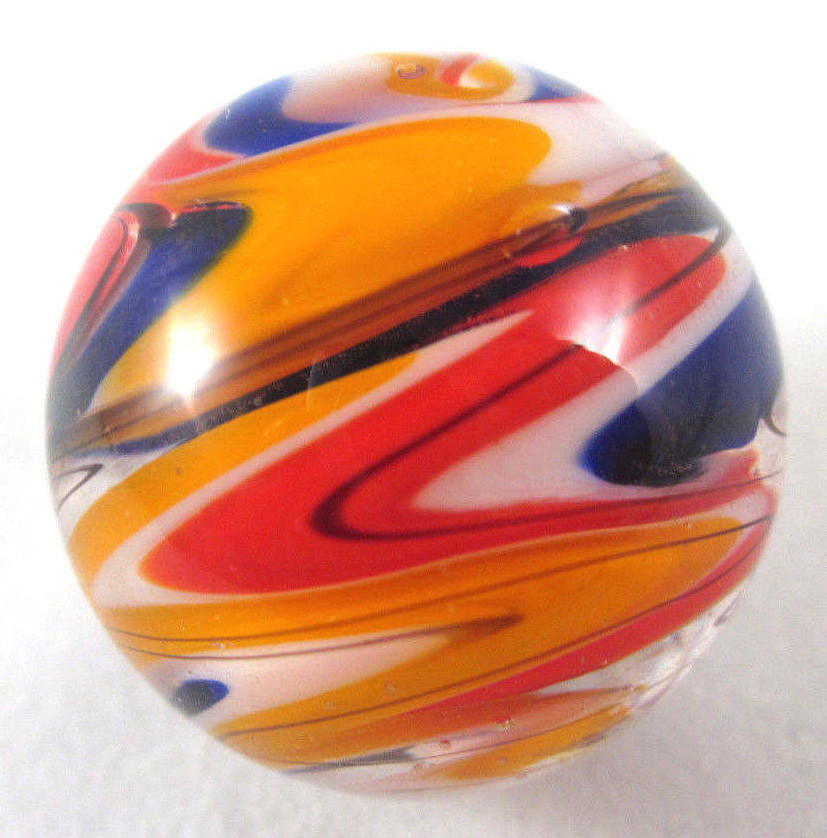 25mm WURLITZER Handmade art glass red blue design Marbles ball Large 1″ SHOOTER
