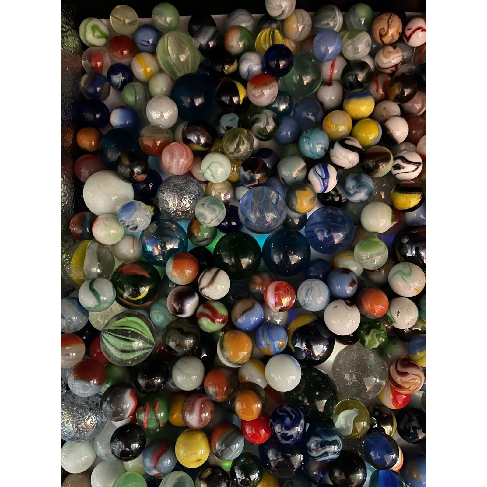 VTG Mystery Marbles Lot Glass Collection Various Styles 1 shooter and 30 smalls