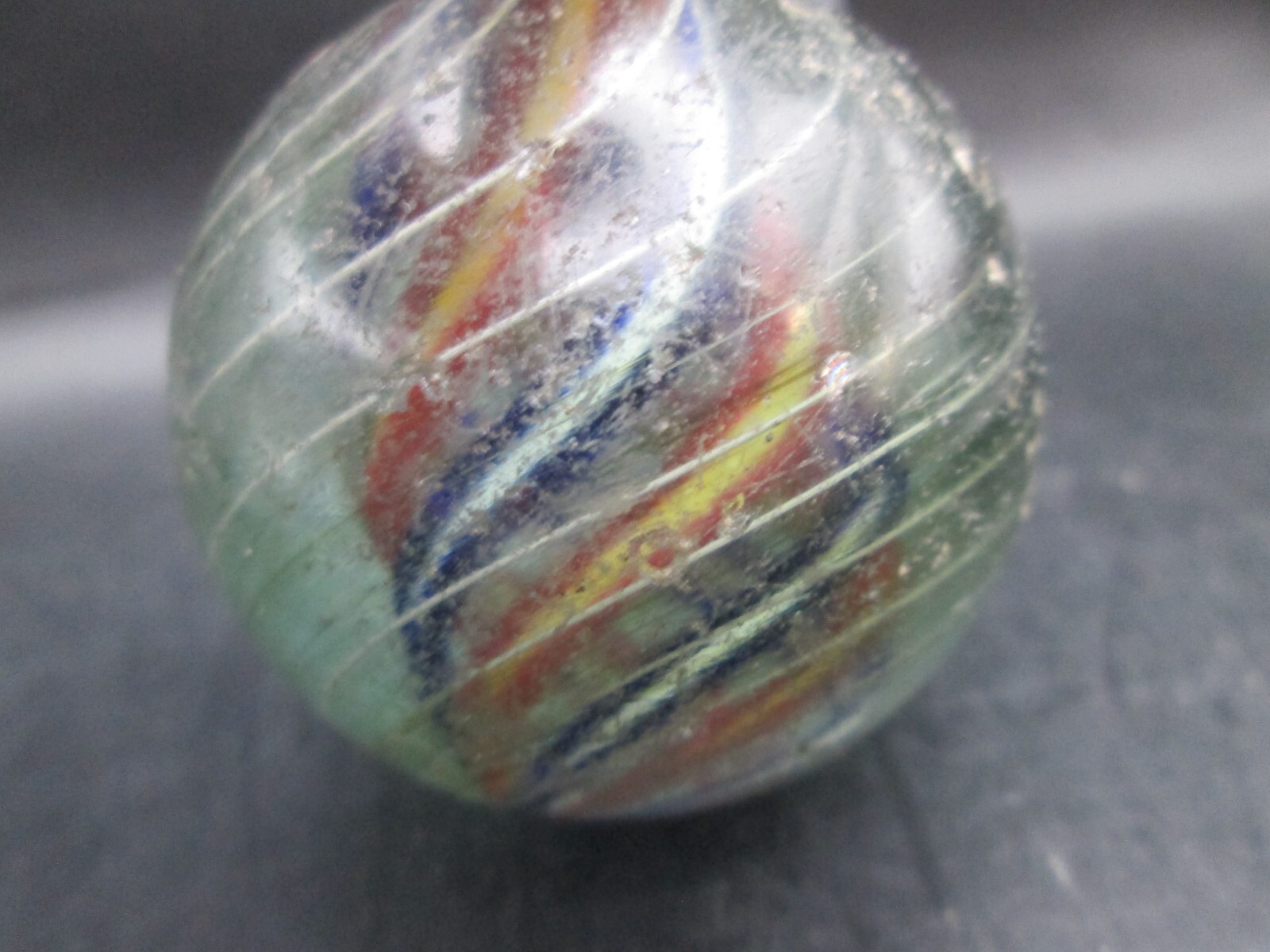 Antique Latticino Candy Swirl Glass Large Marble 2” #4