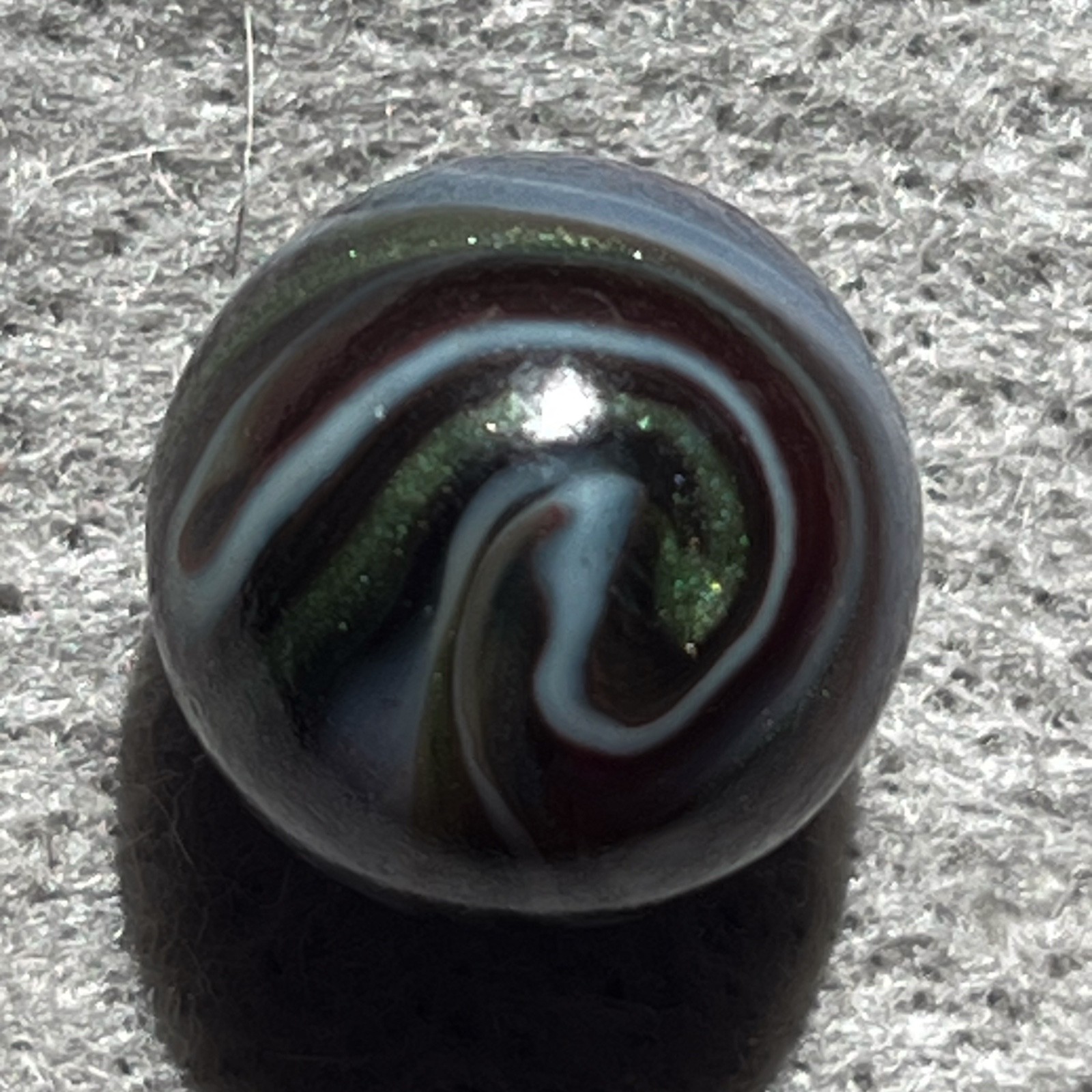 2008 JABO Cranberry Type 1 Oxblood Aventurine Swirl Marble Shooter .66″ MINT
