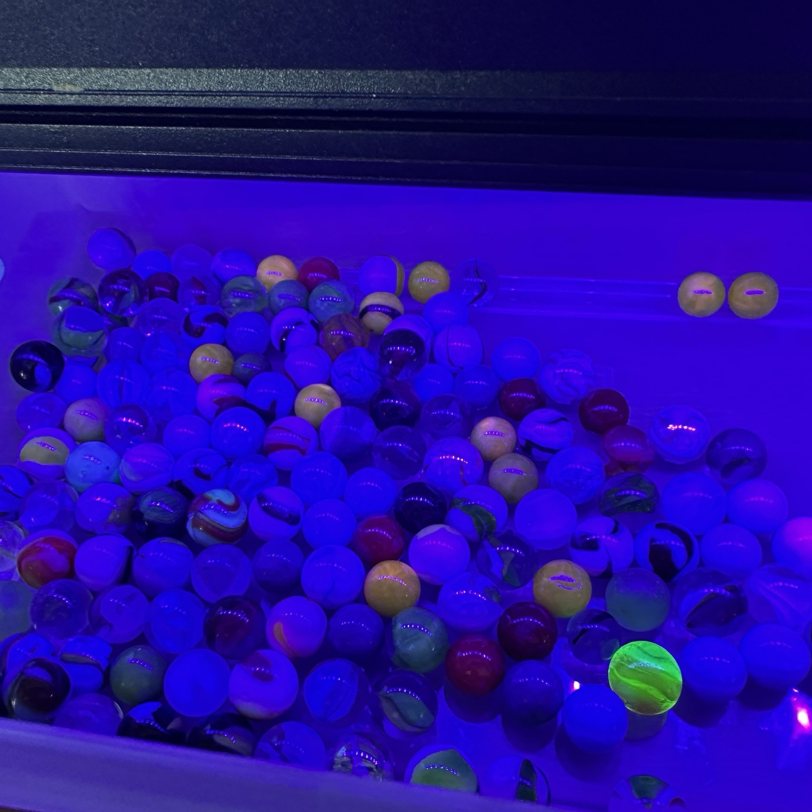 Vintage Marbles Lot Of 150 + Marble Different Sizes Stripes Glow Glass Multi