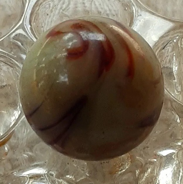 11/16″ Alley Agate Chocolate Swirl W/ UV Glass In NM 8.9 Condition ✔ 📷 .