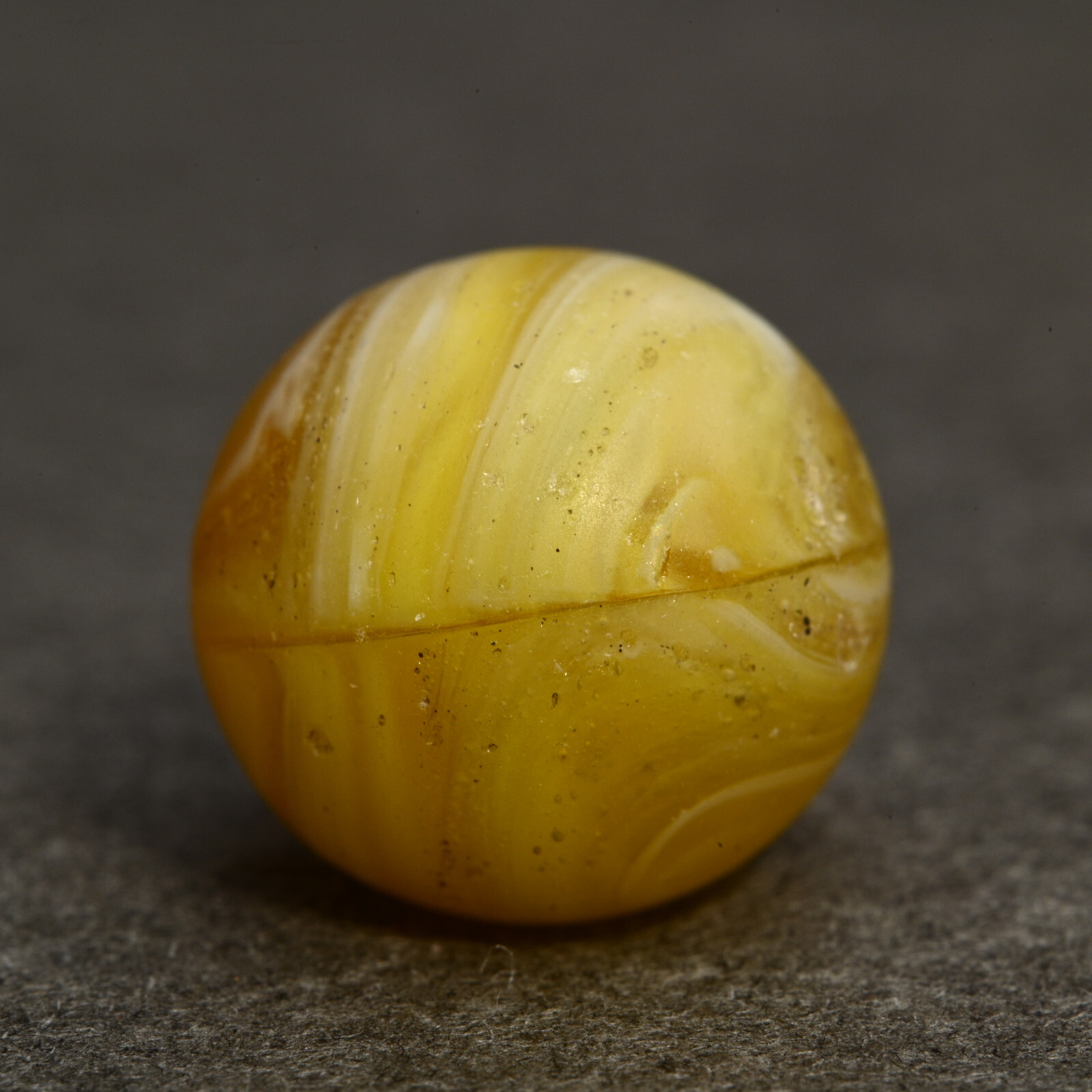 Older Vintage European Czech Bullet Mold Marble Tactile Lemon 13.9mm 17/32”