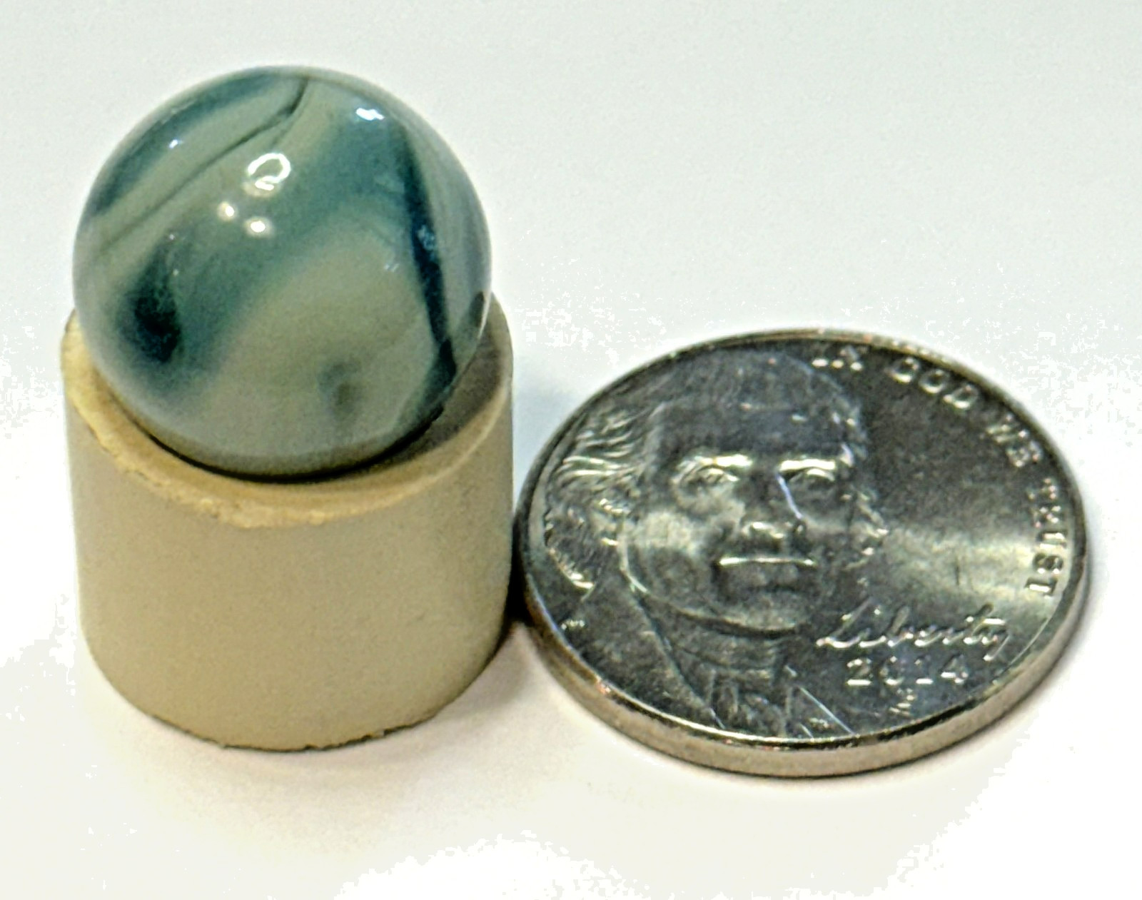 Vintage Alley Agate Teal Ghost .61 Standard Marble