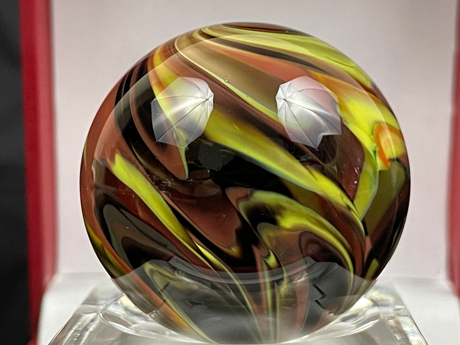 Rick Davis Glass Art Marble 1.48″ Signed #31