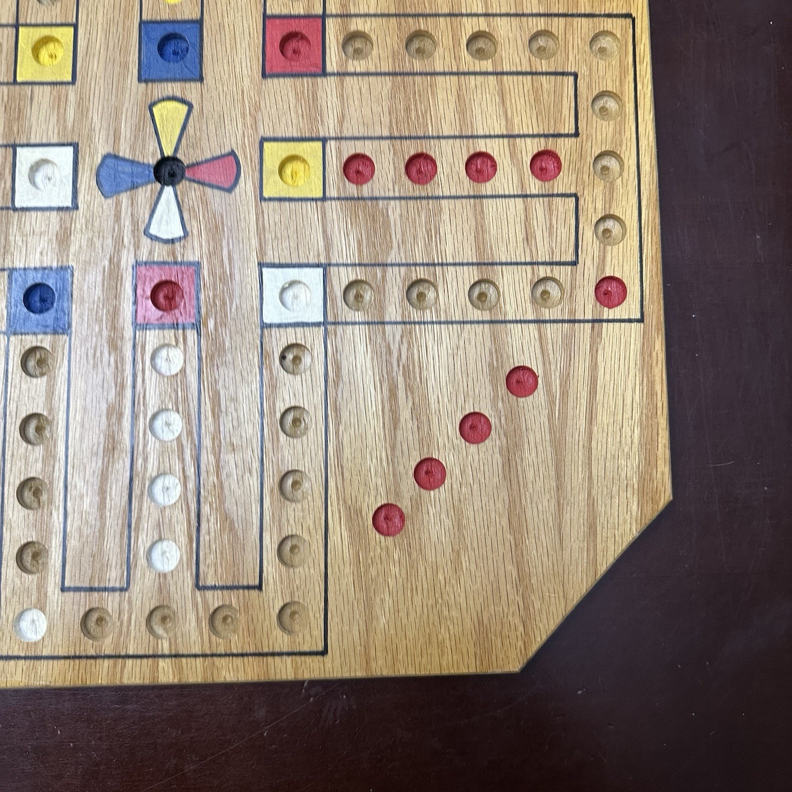 Marbles Wood Aggravation Board Game 2, 4 & 6 player Hand made Wahoo Double Sided