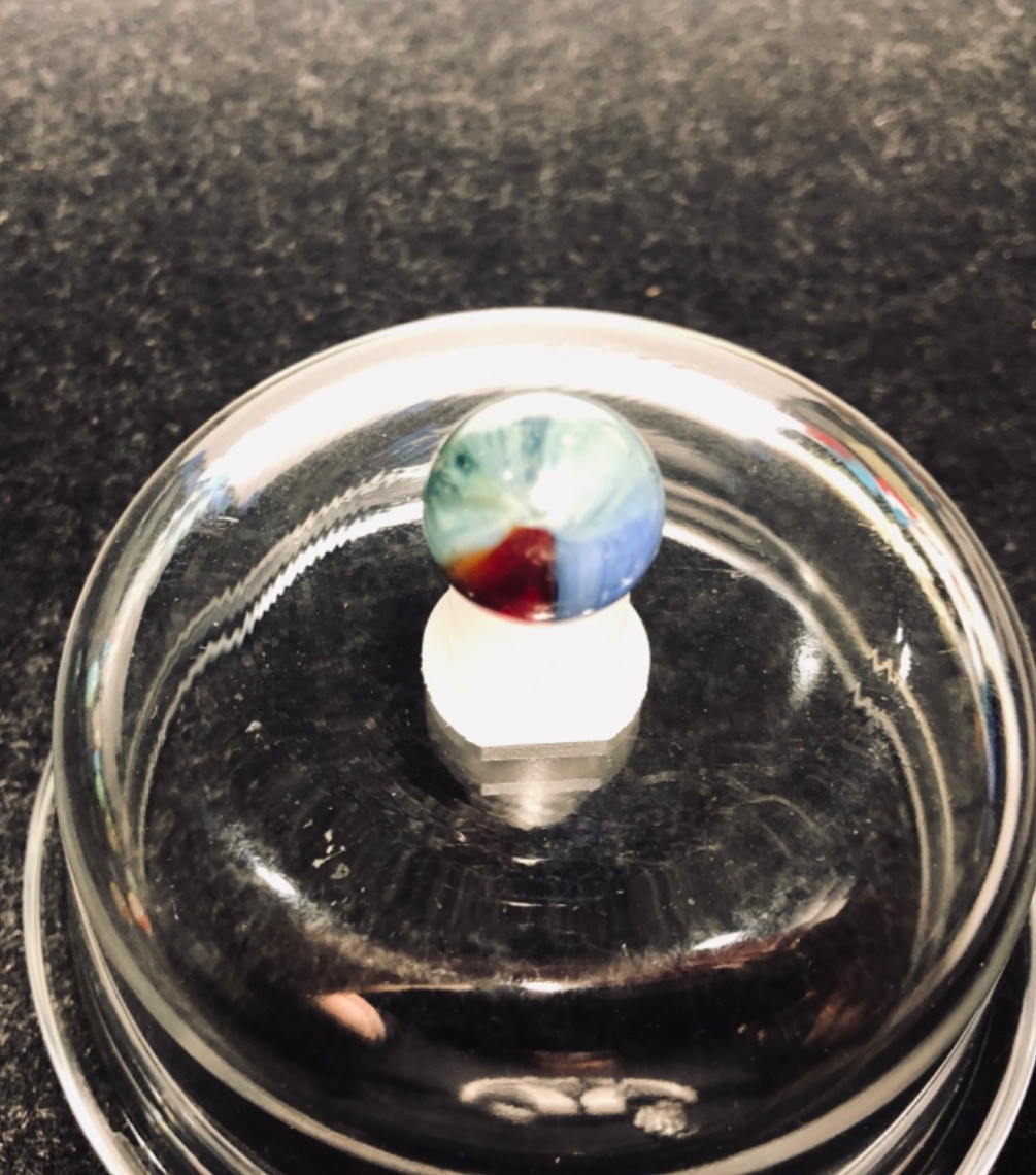 Vintage Akro Agate Sparkler Mint 21/32″ Very Nice HTF UV Reactive