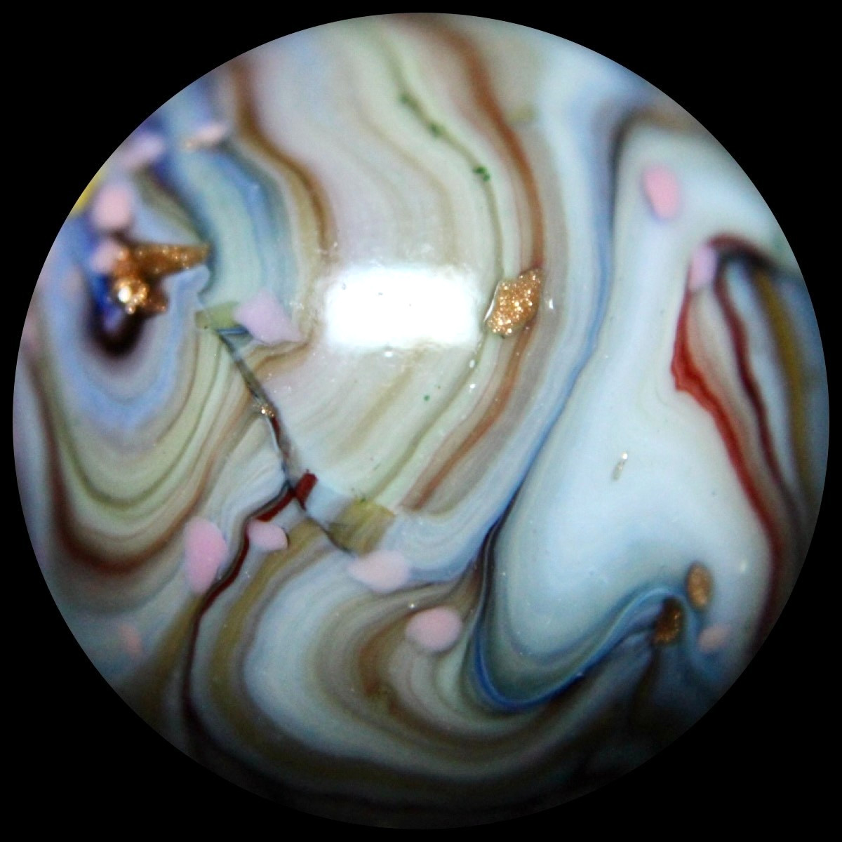 JABO Gold Medal Marble Collector Series: BIG Baby Blue Lutz Guinea 0.784″