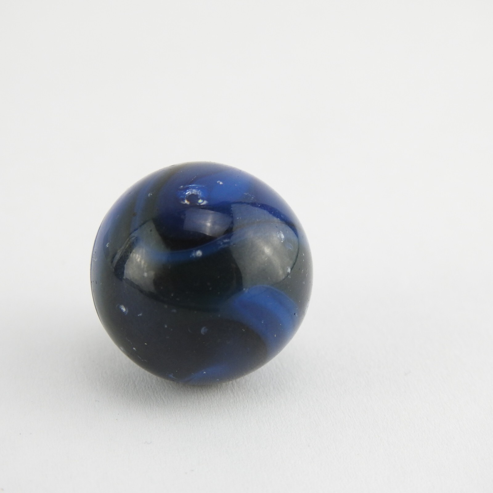 Christensen Agate Swirl Blue Navy Brown Opaque Shooter .81 Inches Swag