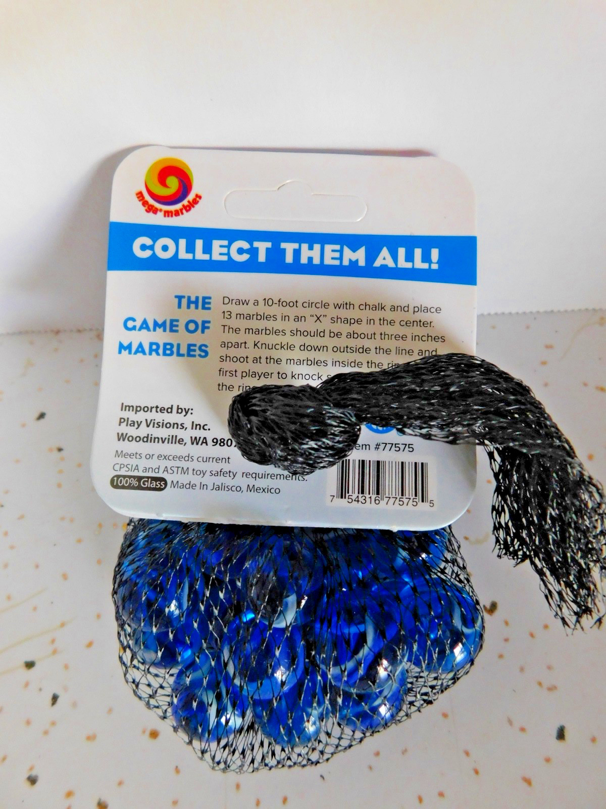 Mega Marble BLUE JAY MARBLE NET 24 Player Marbles & 1 Shooter Marble