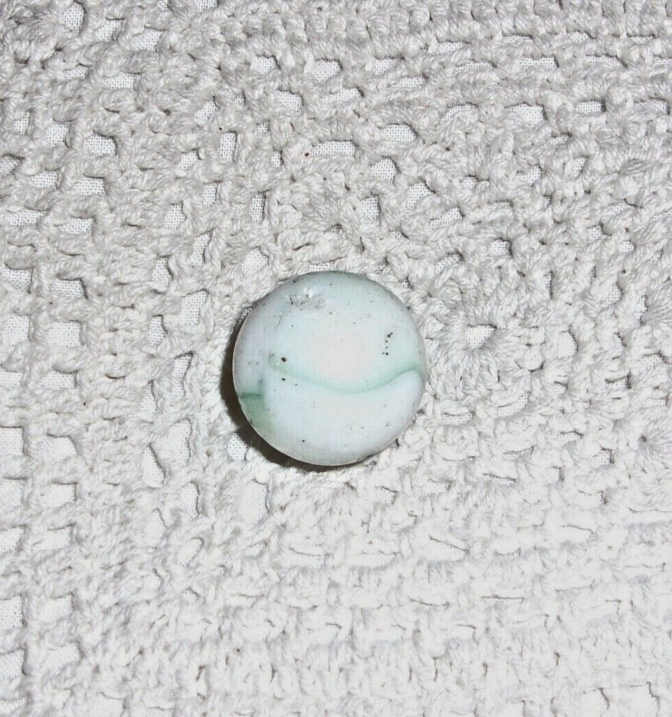 VINTAGE GREEN SWIRL MARBLE SHOOTER 7/8″ – 15/16″? LAWRENCE ALLEY PELTIER? ESTATE