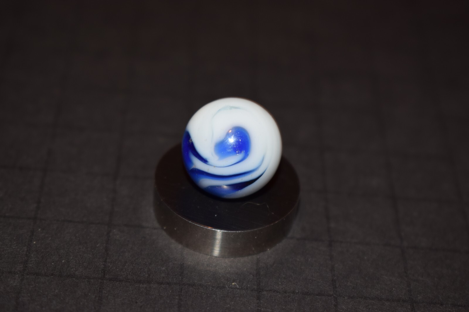 Vintage Ravenwood Blue Flame Toy Marble Size .671″=43/64″=16.5mm MINT!