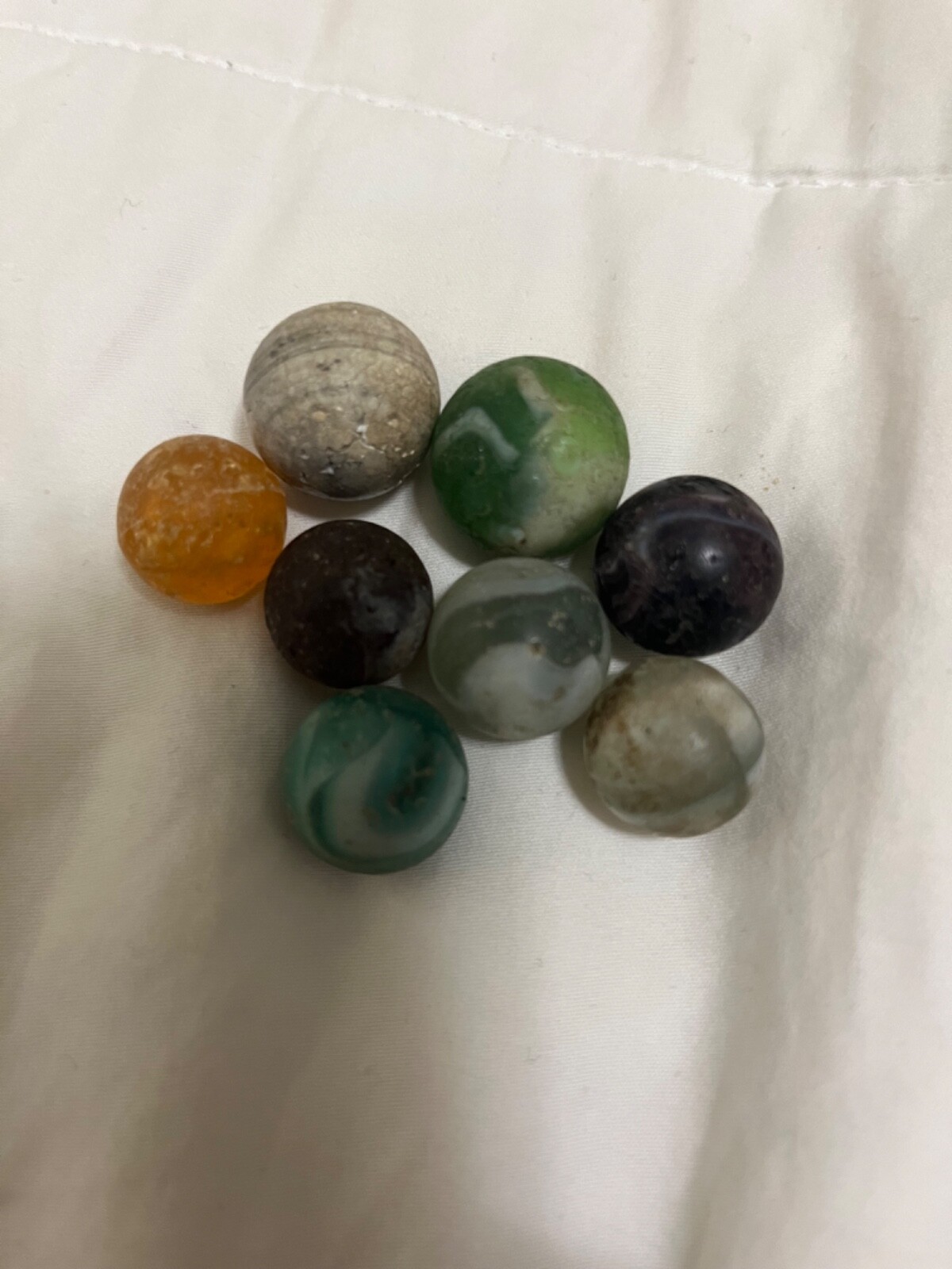 Mixed Lot 55 Assorted Old Vintage To Modern Colorful Glass Marbles {WASHED}