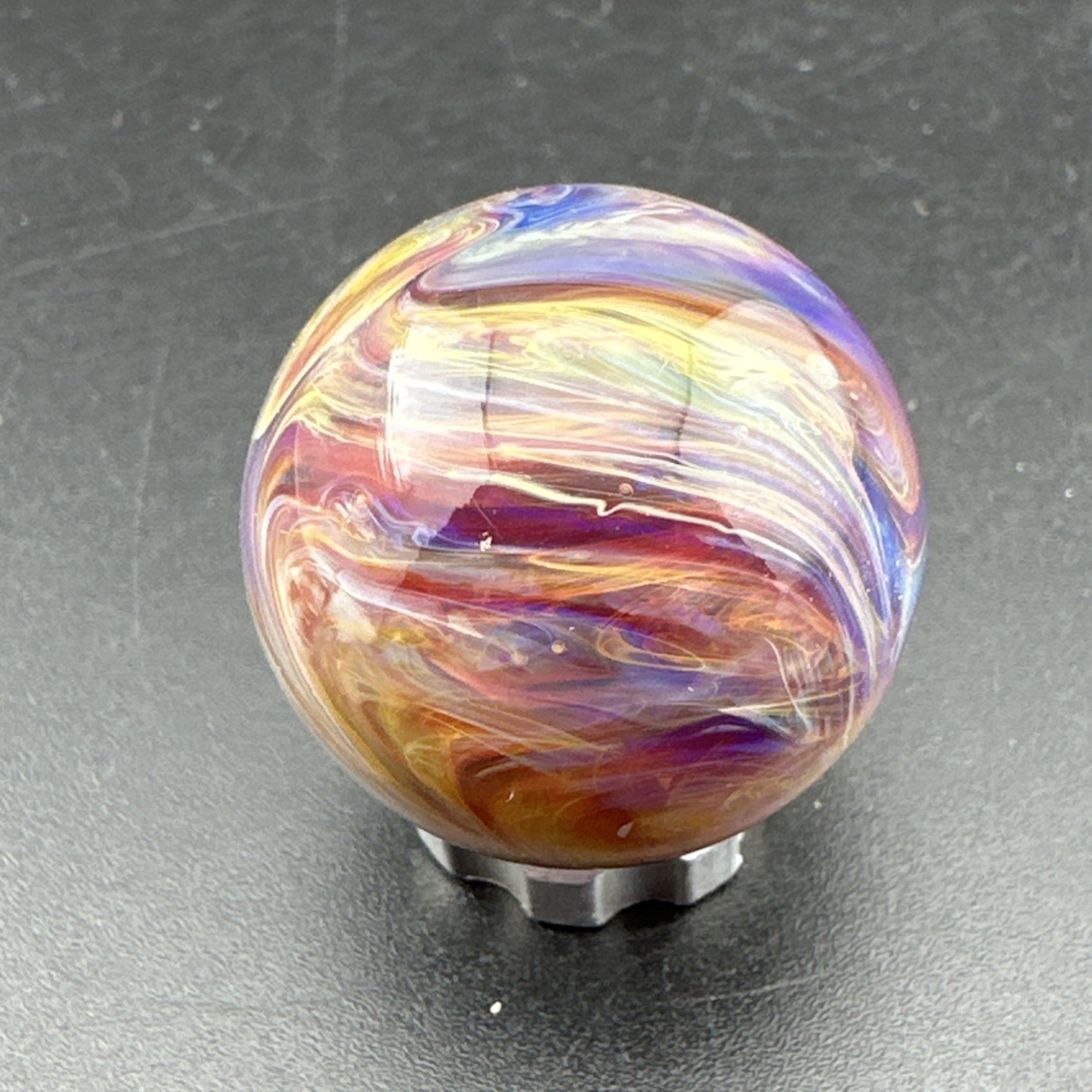 Contemporary Handmade Art Glass Marble .97″ Layered Swirl MIB, Dreamy Chaos Boro