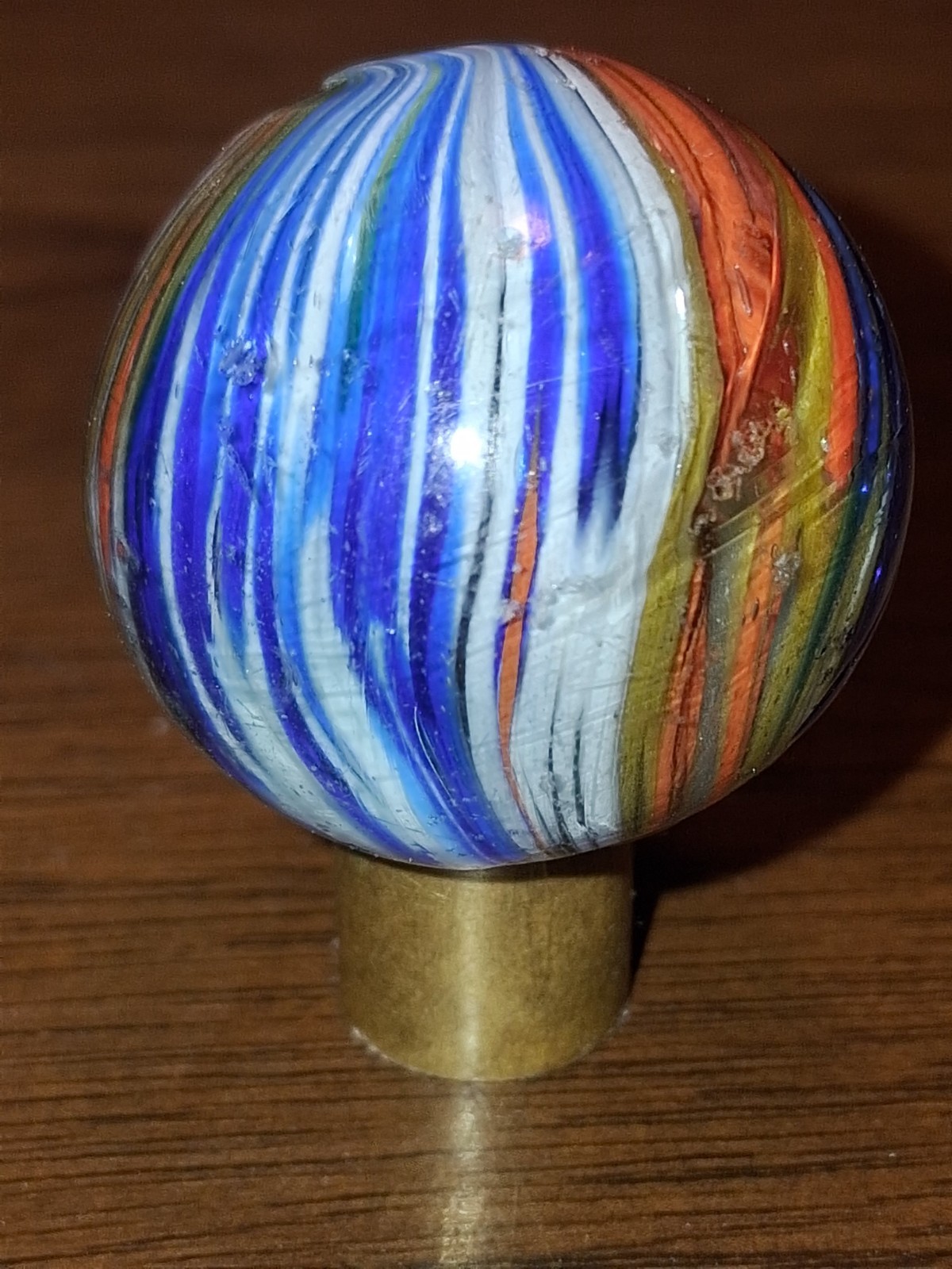 vintage marble GERMAN HANDMADE ONION SKIN 1.15″ 9.8 WET MINT ORIGINAL SURFACE#