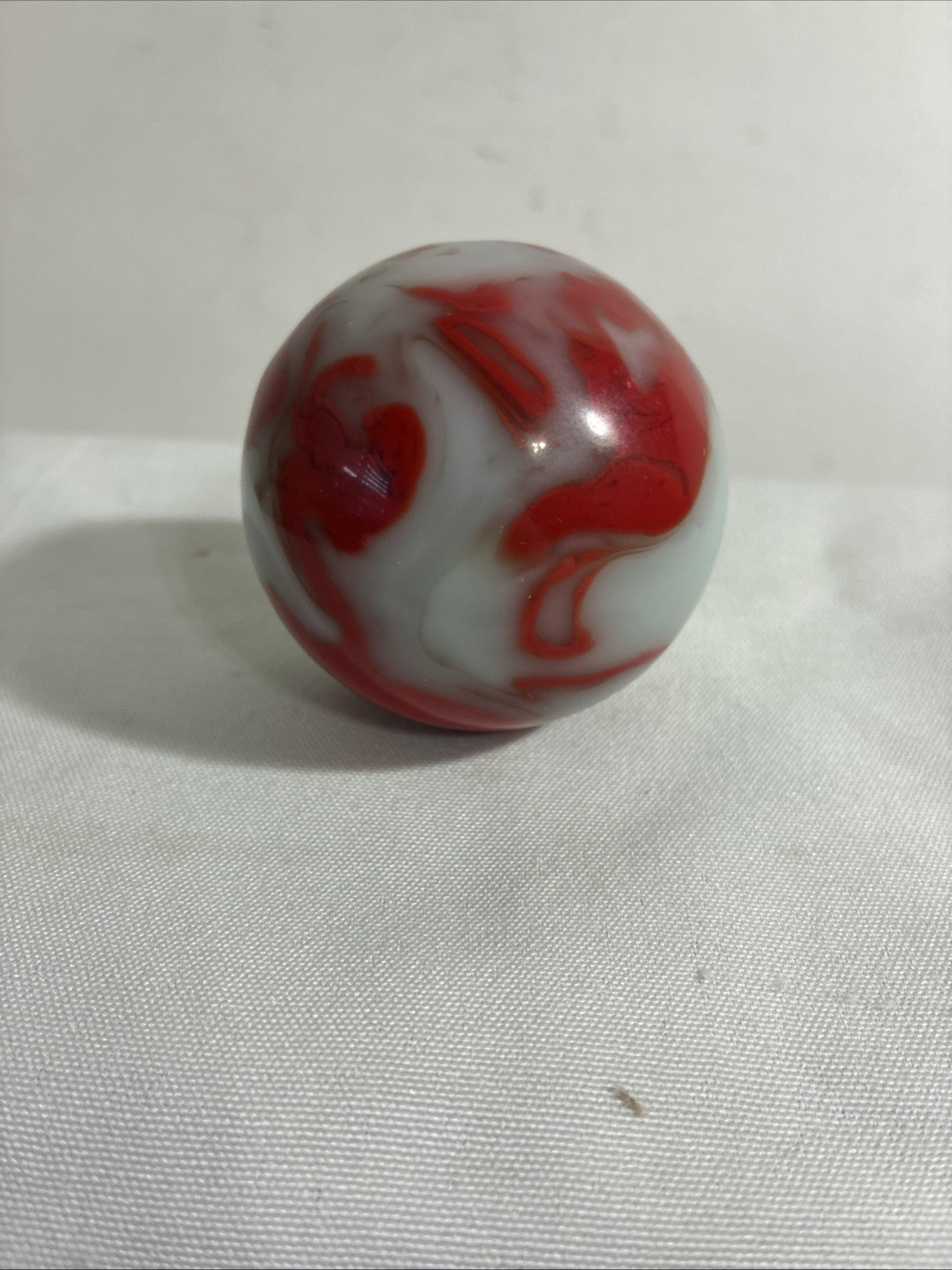 Rare VTG MARBLE PELTIER GLASS Large 2” Diameter And ~7 Oz. In Weight Very Nice