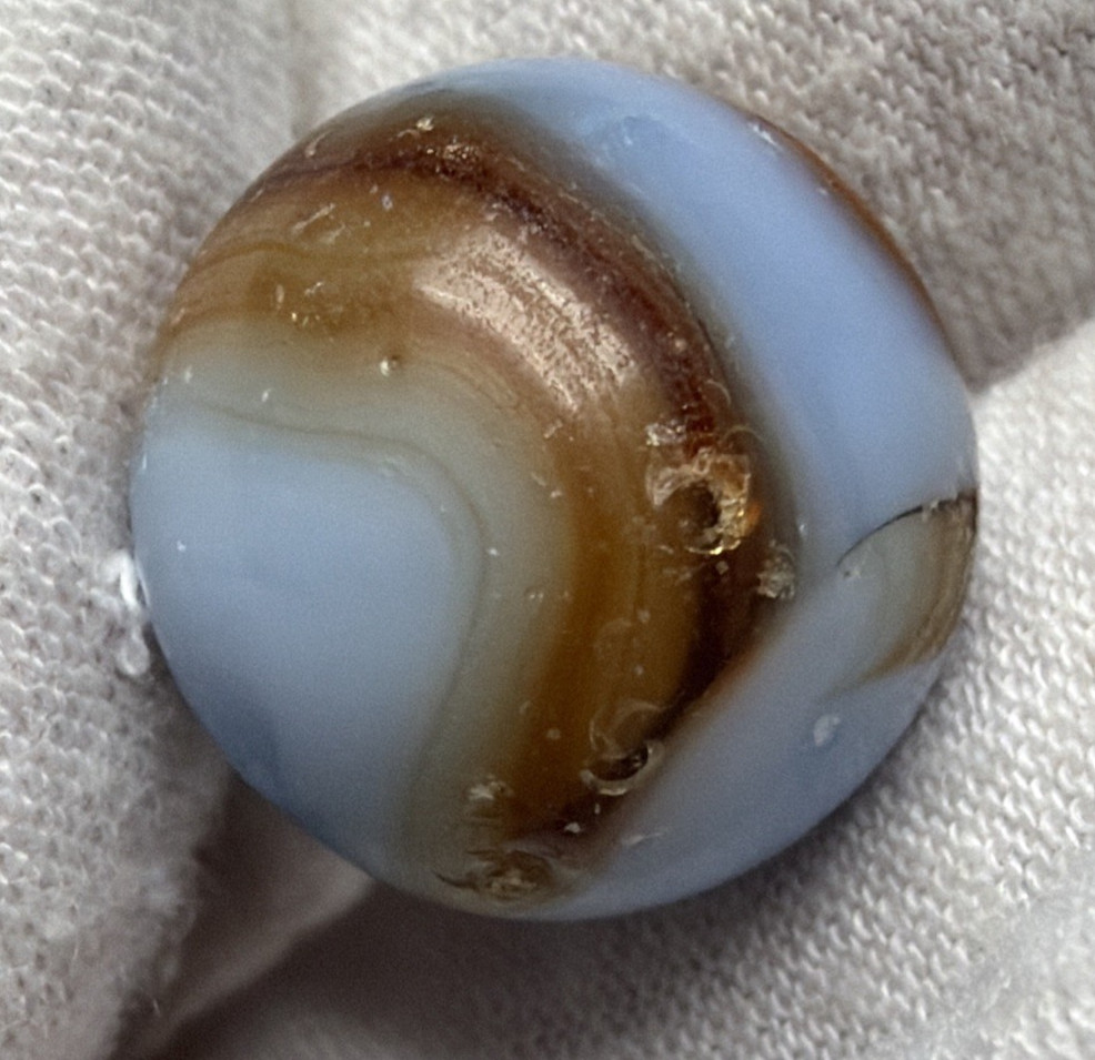 Old Lot of 6 Agate Christensen Peltier Vitro Art Glass Swirl Marbles As Is