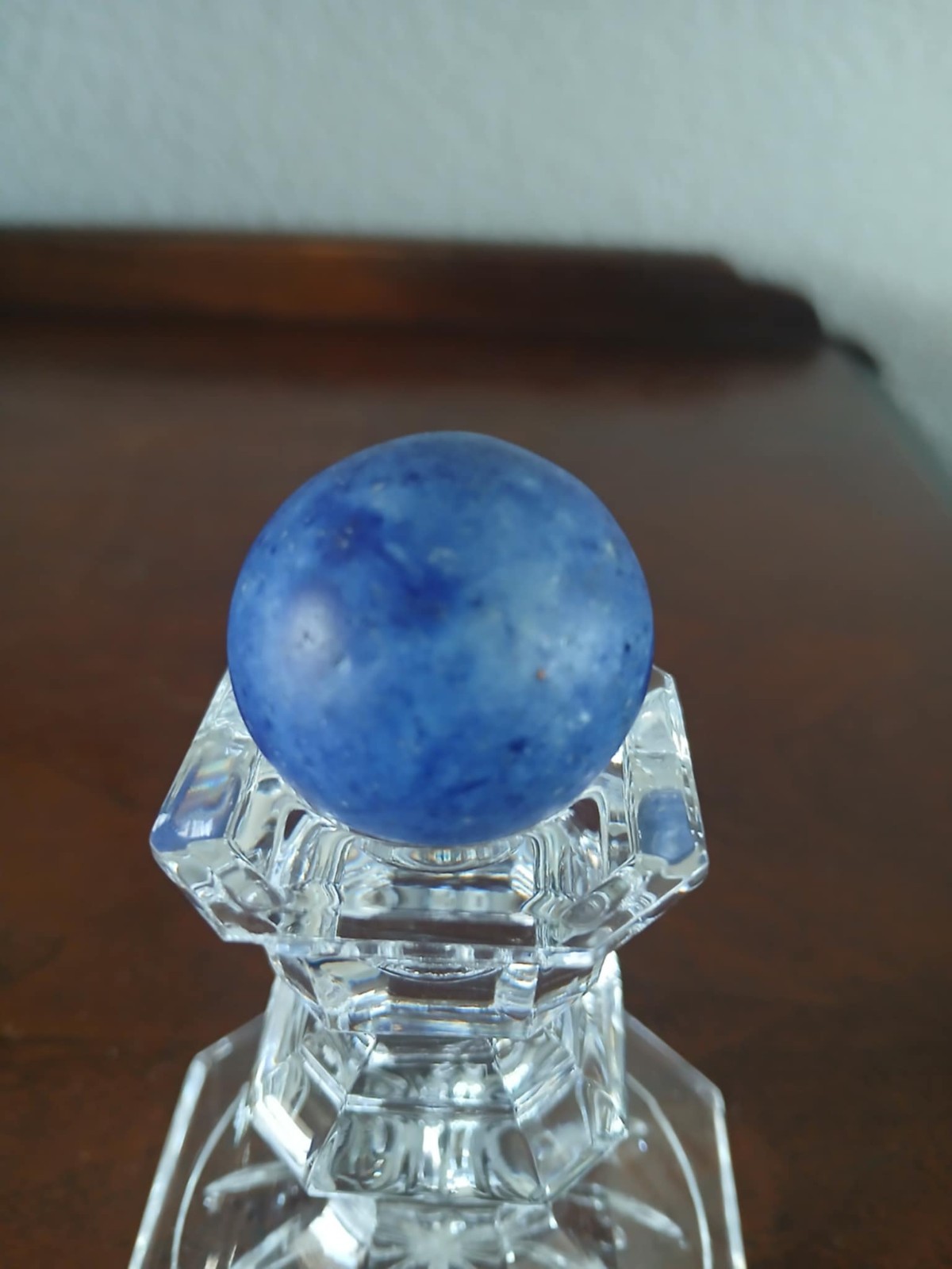 Antique Bennington Pottery Cobalt Blue Marble, Excellent Condition 1.25 Inches