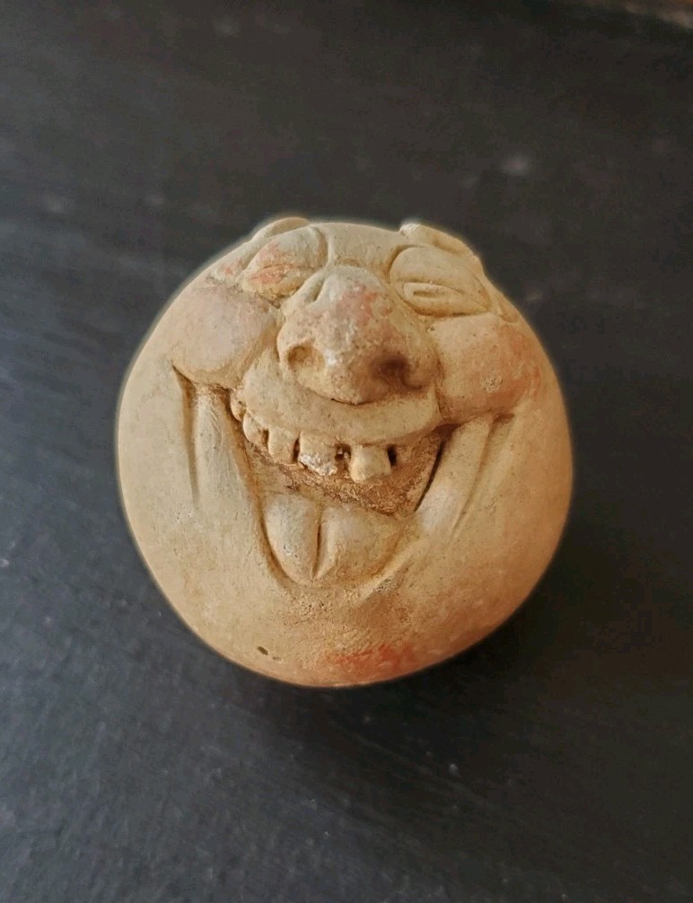 Clay Carved Marbles Expressions Round Shape With Anthropcmorphic Whimsical