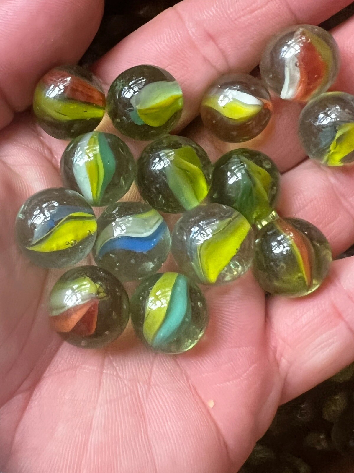 Vintage Colorful Cat’s Eye Marbles Sold in Groups Of 30 marbles.