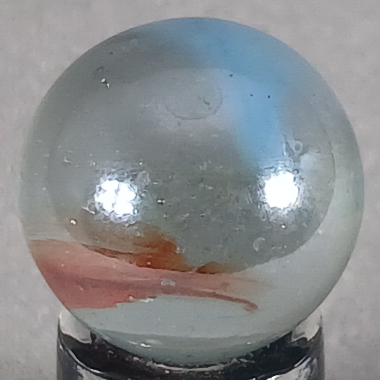 Vintage Iridescent Patch And Ribbon Marble .62 Inches Near-Mint Condition