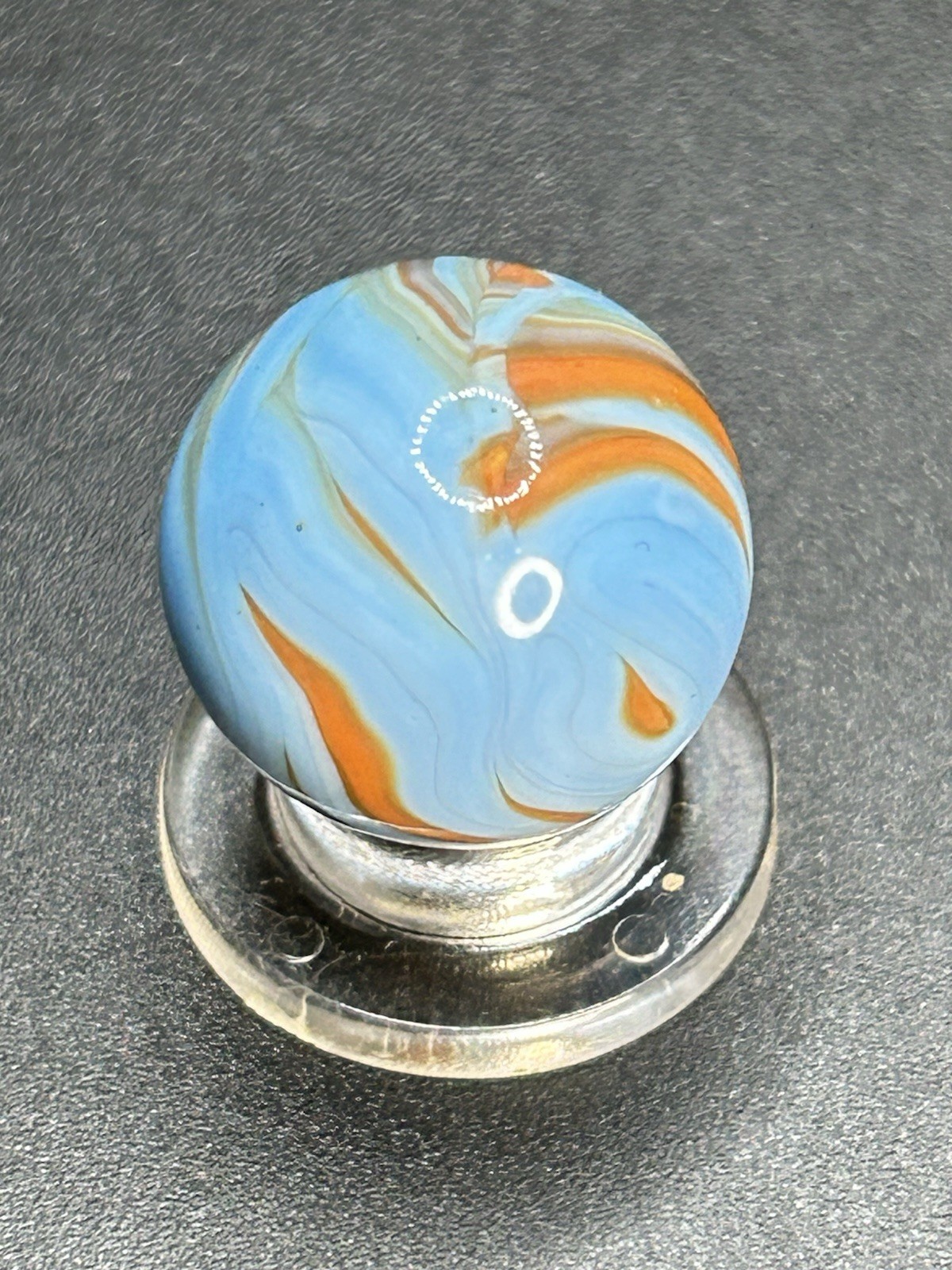 Vintage CAC Christensen Agate Company Flame Swirl Marble 0.669”